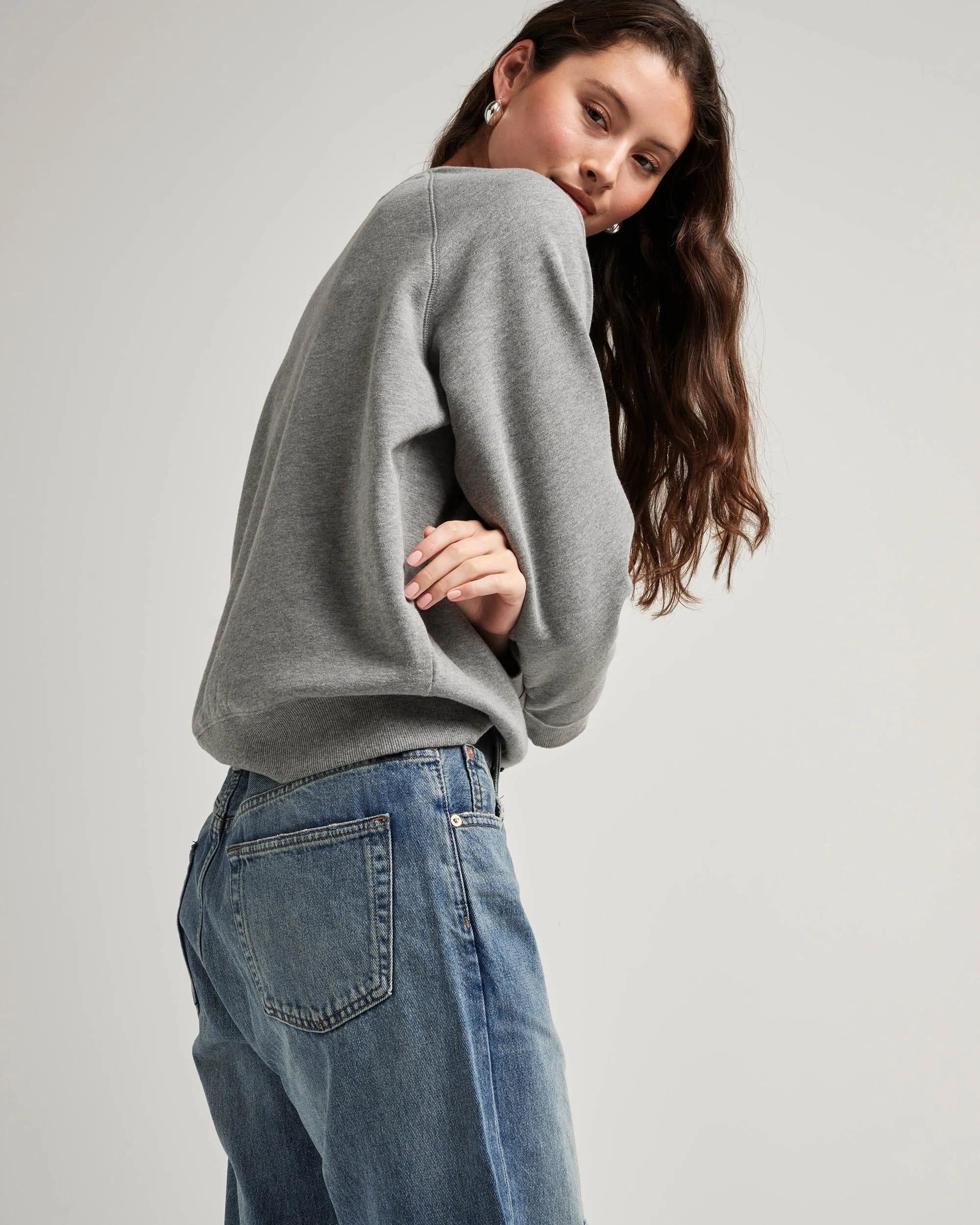 Womens Recycled Fleece Sweatshirt - Recycled Fleece - Heather Grey sold by Andie product image thumbnail 3