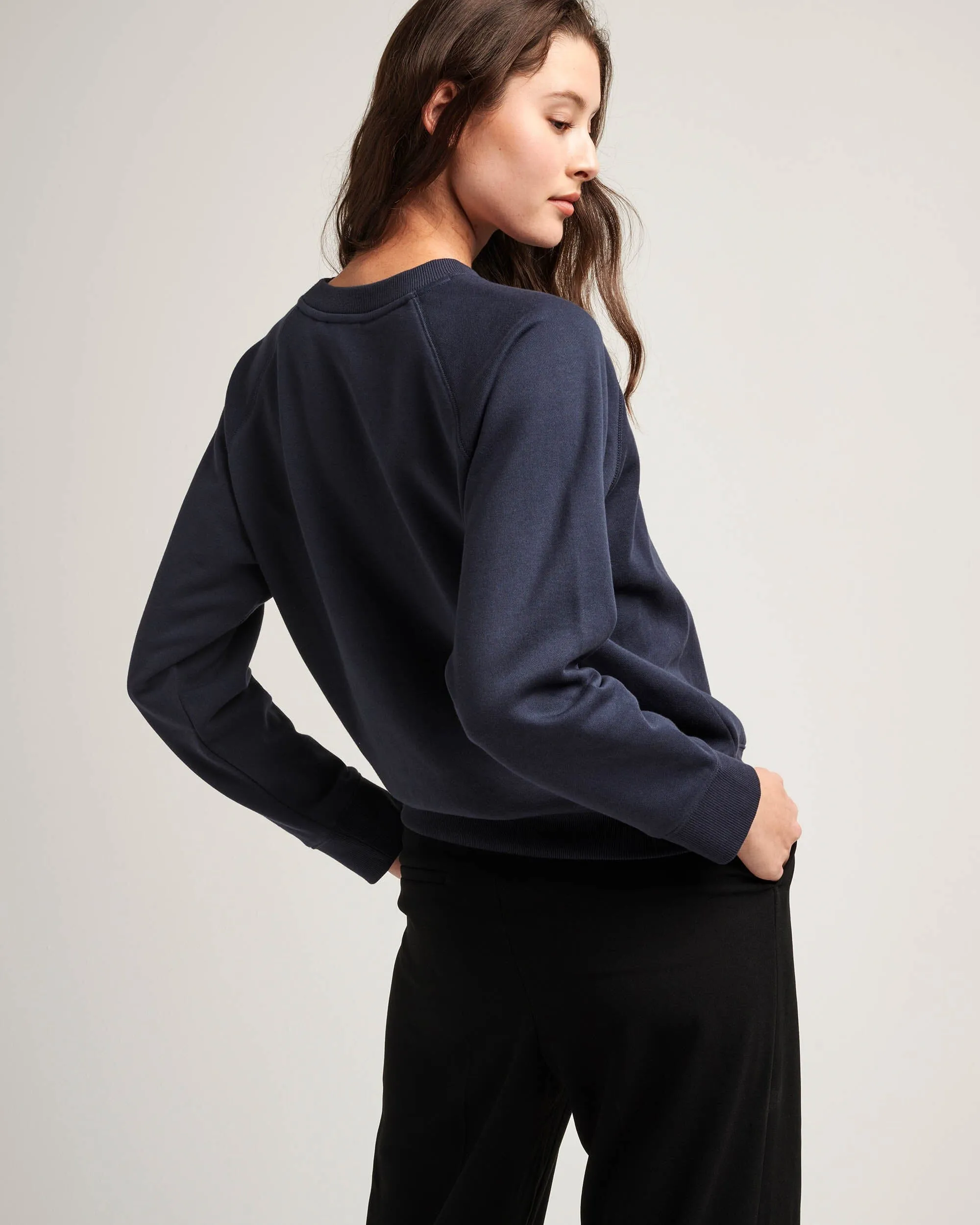 Womens Recycled Fleece Sweatshirt - Recycled Fleece - Blue Nights sold by Andie product image thumbnail 3