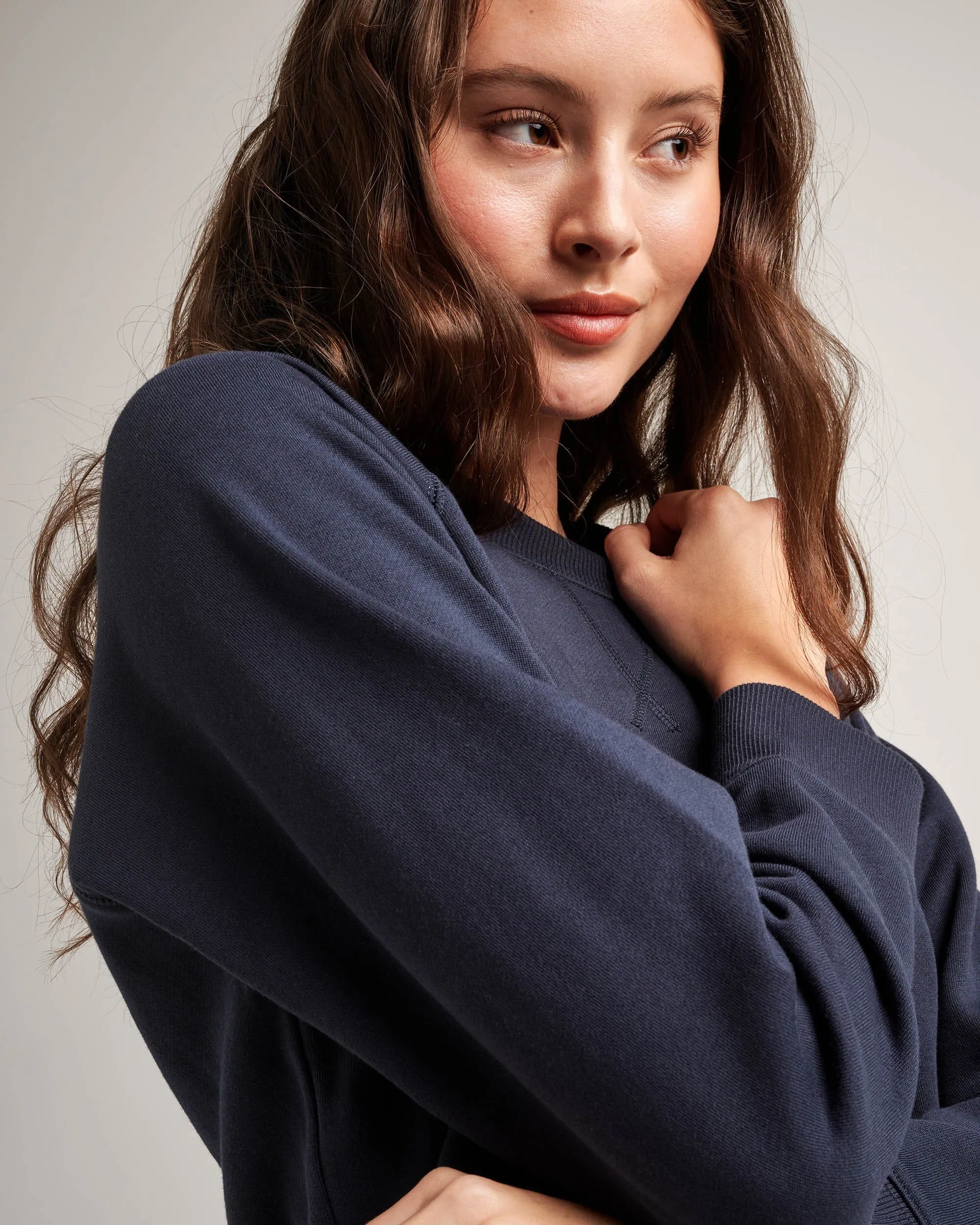 Womens Recycled Fleece Sweatshirt - Recycled Fleece - Blue Nights sold by Andie product image thumbnail 4