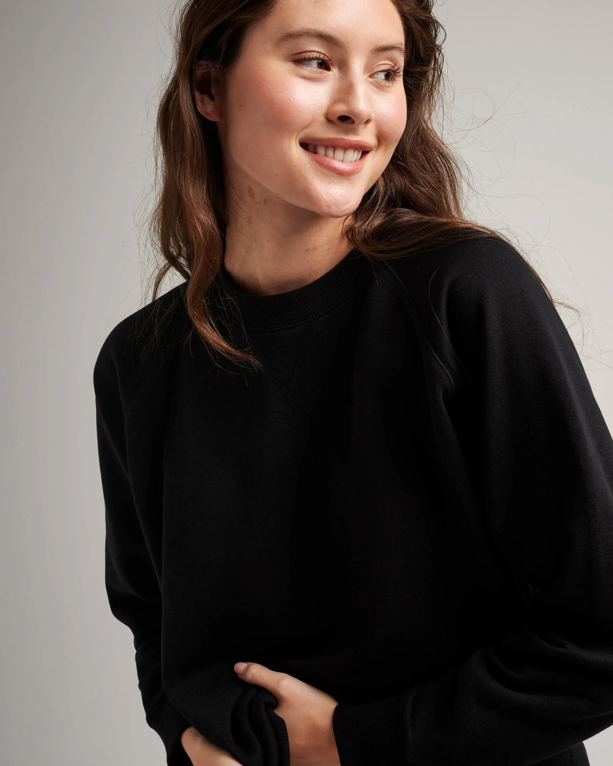 Womens Recycled Fleece Sweatshirt - Recycled Fleece - Black sold by Andie product image thumbnail 4