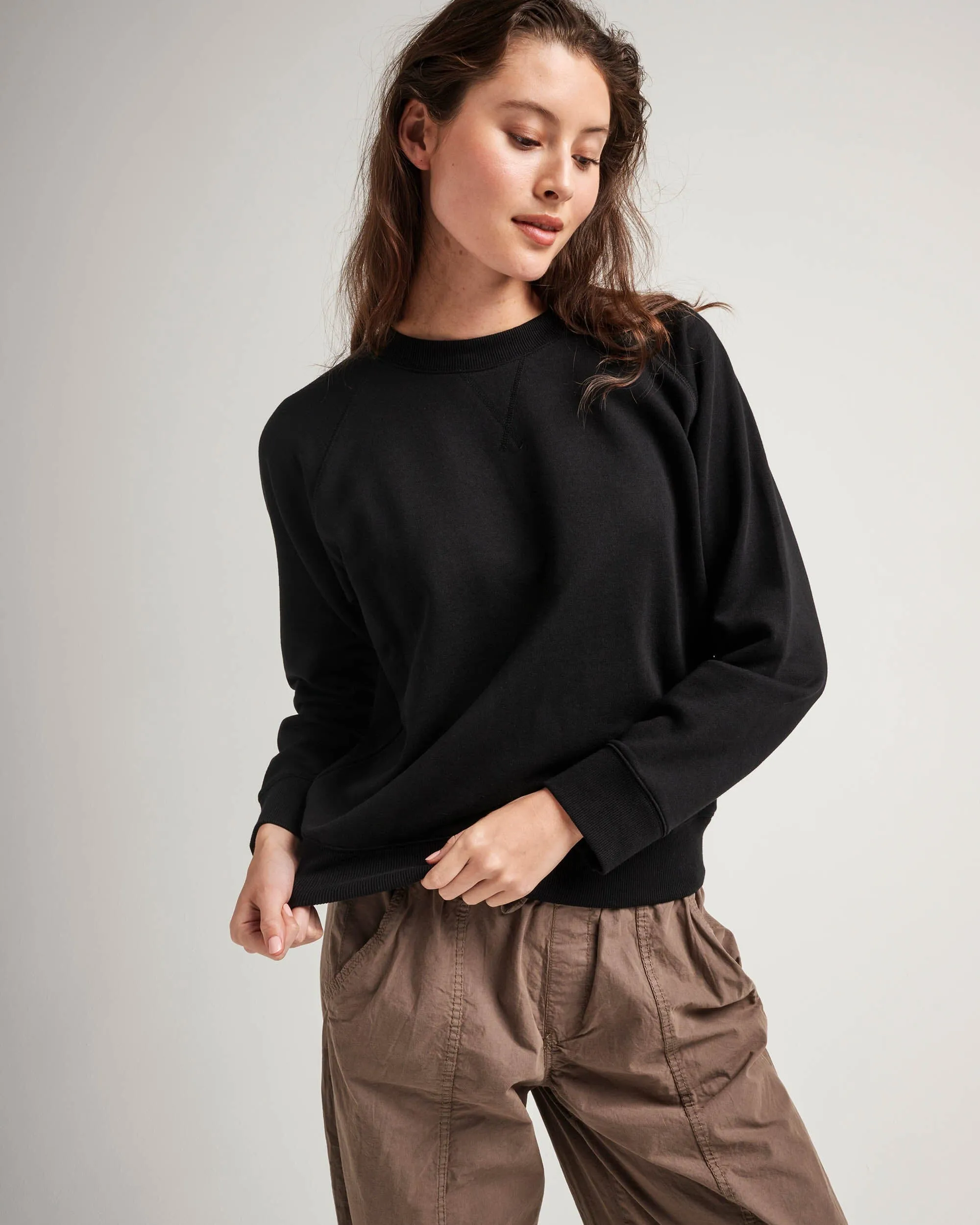 Womens Recycled Fleece Sweatshirt - Recycled Fleece - Black sold by Andie