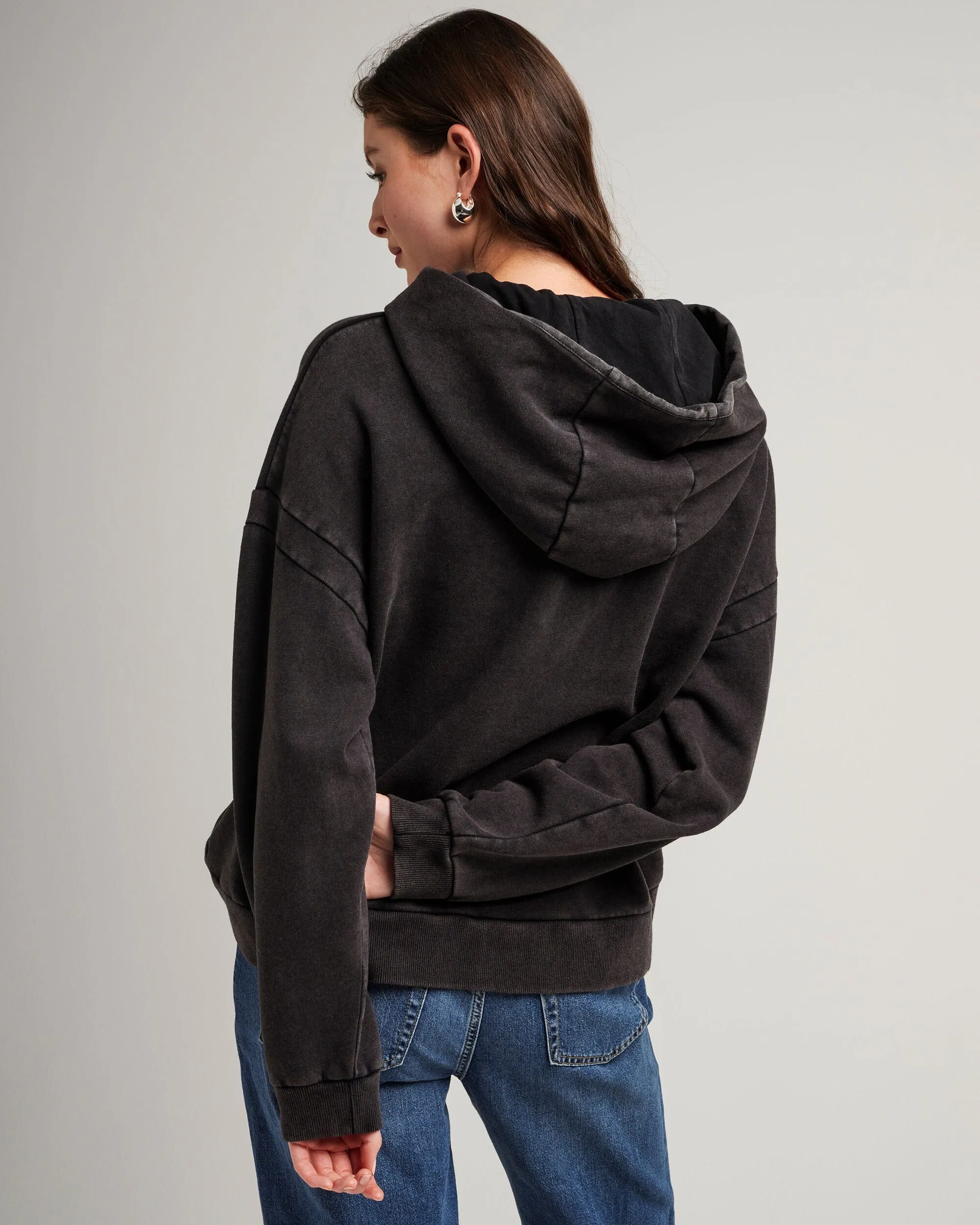 Womens Recycled Fleece Hoodie - Recycled Fleece - Mineral Black sold by Andie product image thumbnail 2