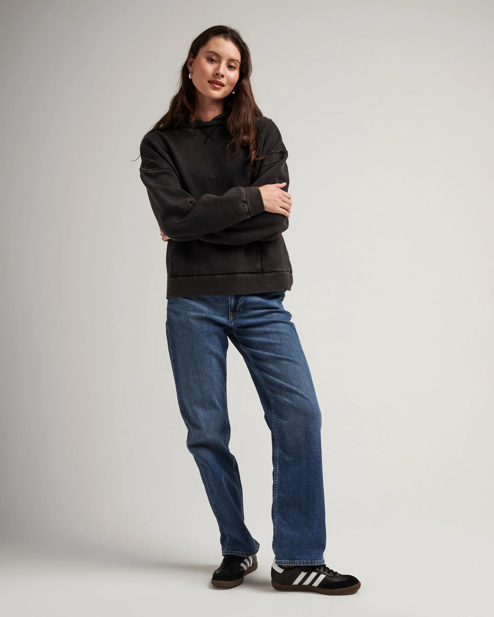 Womens Recycled Fleece Hoodie - Recycled Fleece - Mineral Black sold by Andie product image thumbnail 3