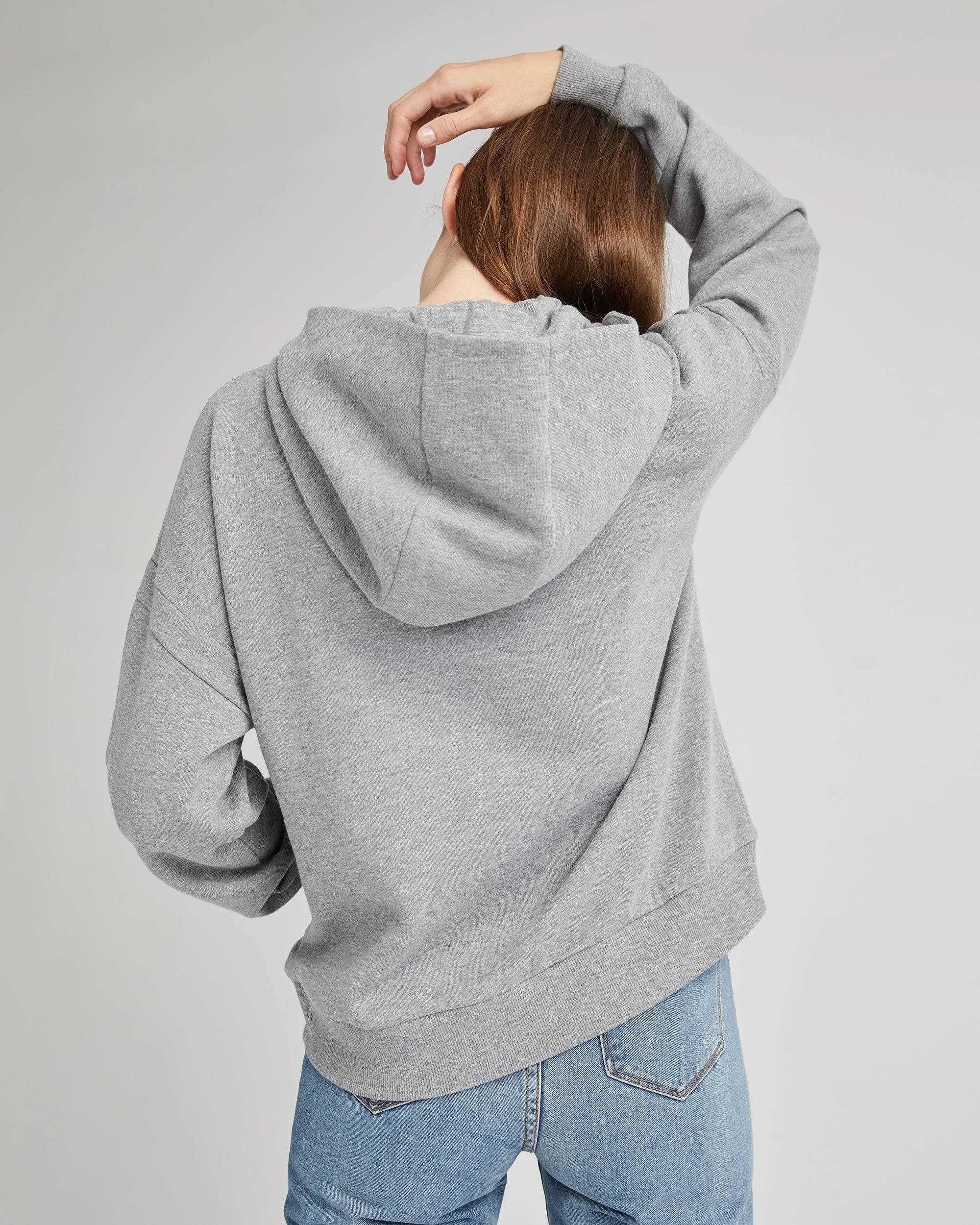 Womens Recycled Fleece Hoodie - Recycled Fleece - Heather Grey sold by Andie product image thumbnail 3