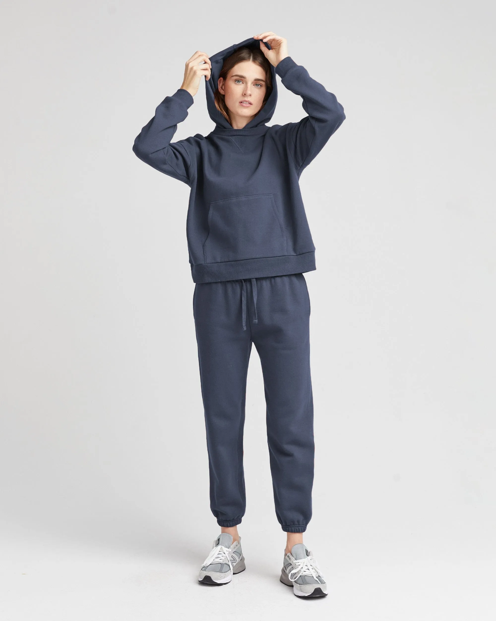 Womens Recycled Fleece Hoodie - Recycled Fleece - Blue Nights sold by Andie product image thumbnail 2