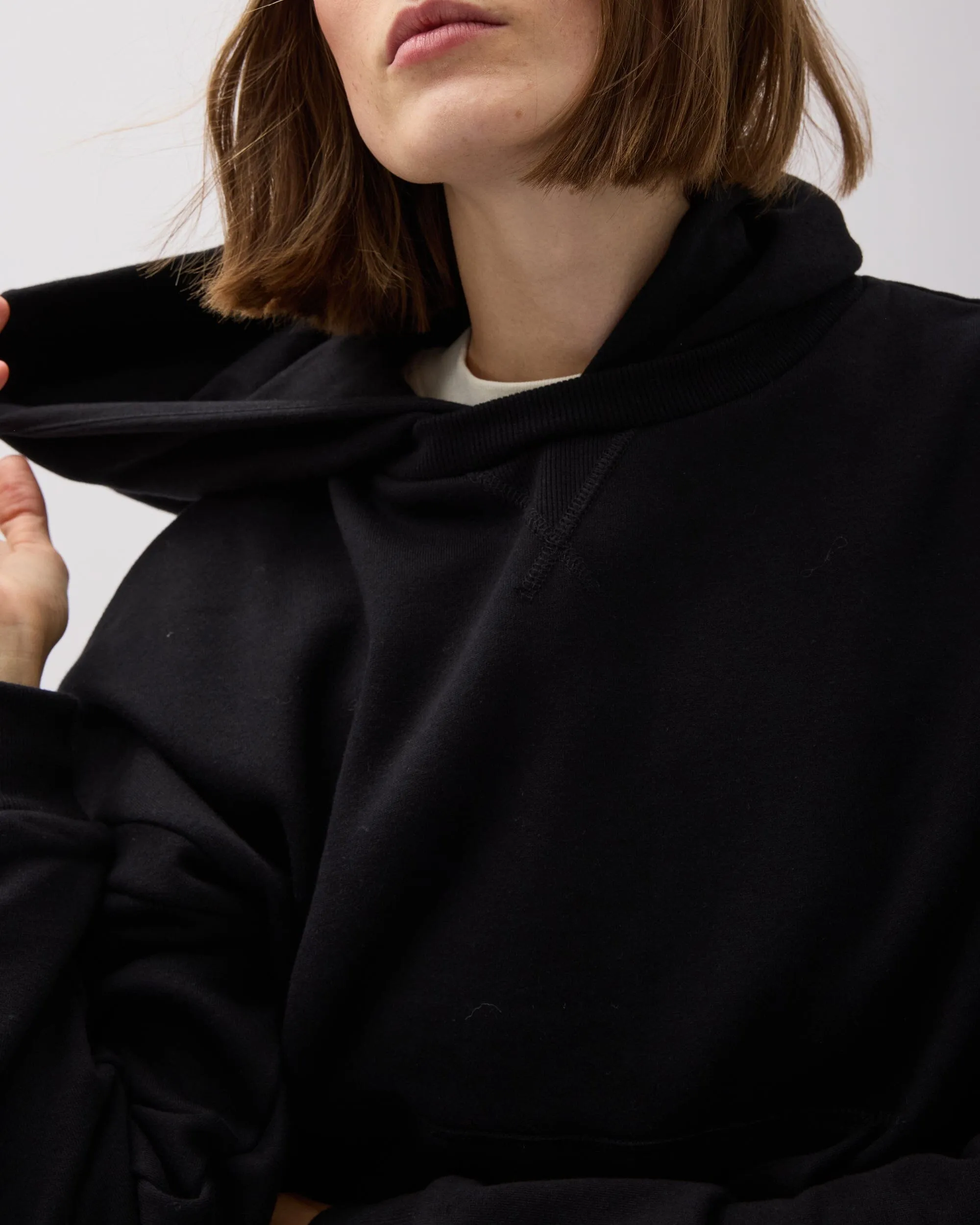 Womens Recycled Fleece Hoodie - Recycled Fleece - Black sold by Andie product image thumbnail 4