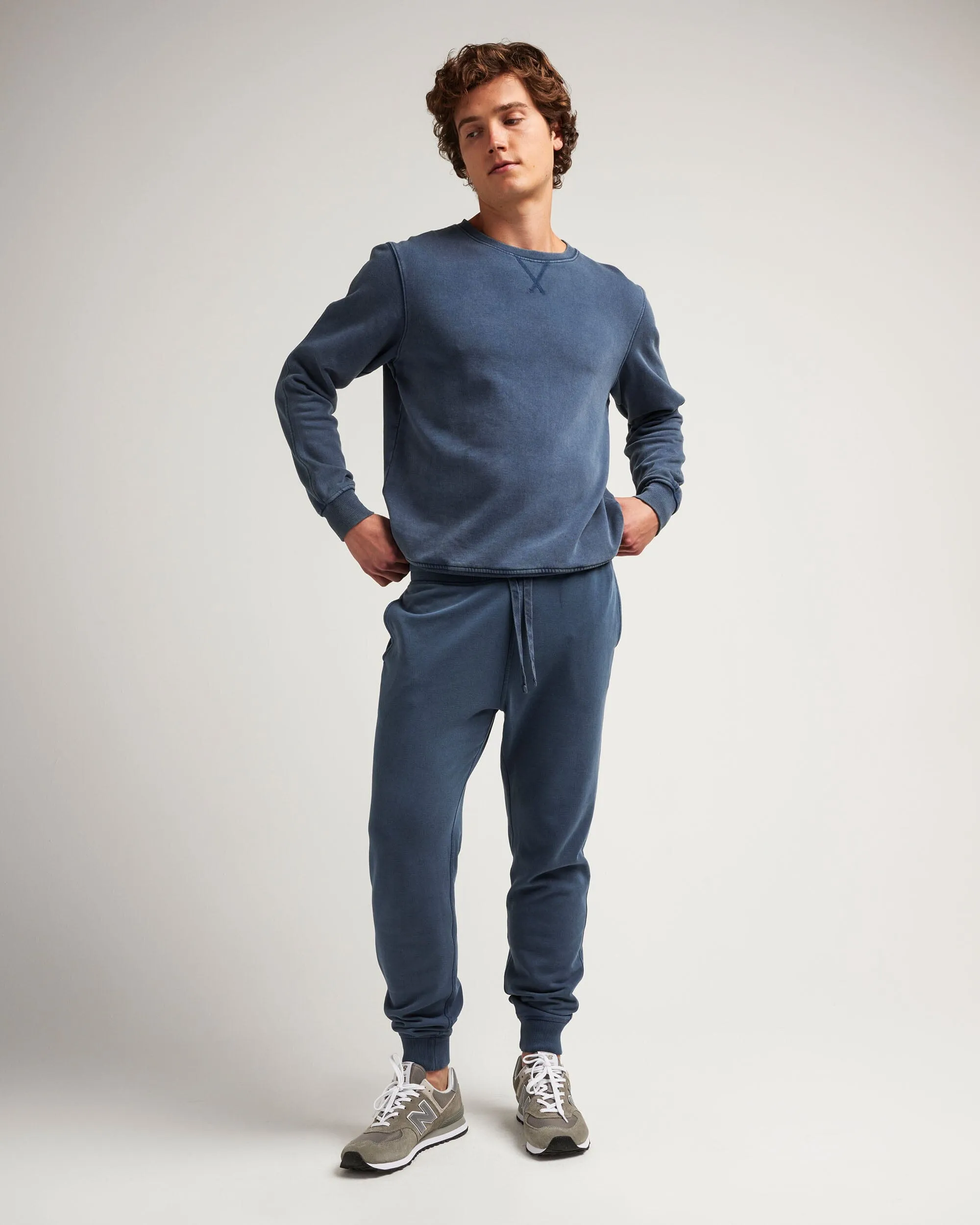 Mens Recycled Fleece Tapered Sweatpant - Recycled Fleece - Mineral Moonlit Ocean sold by Andie product image thumbnail 2