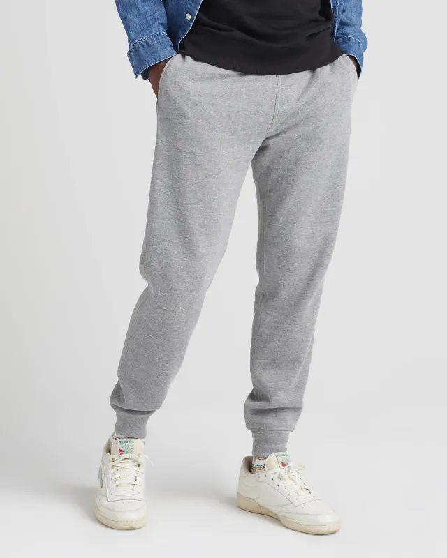 Mens Recycled Fleece Tapered Sweatpant - Recycled Fleece - Heather Grey sold by Andie