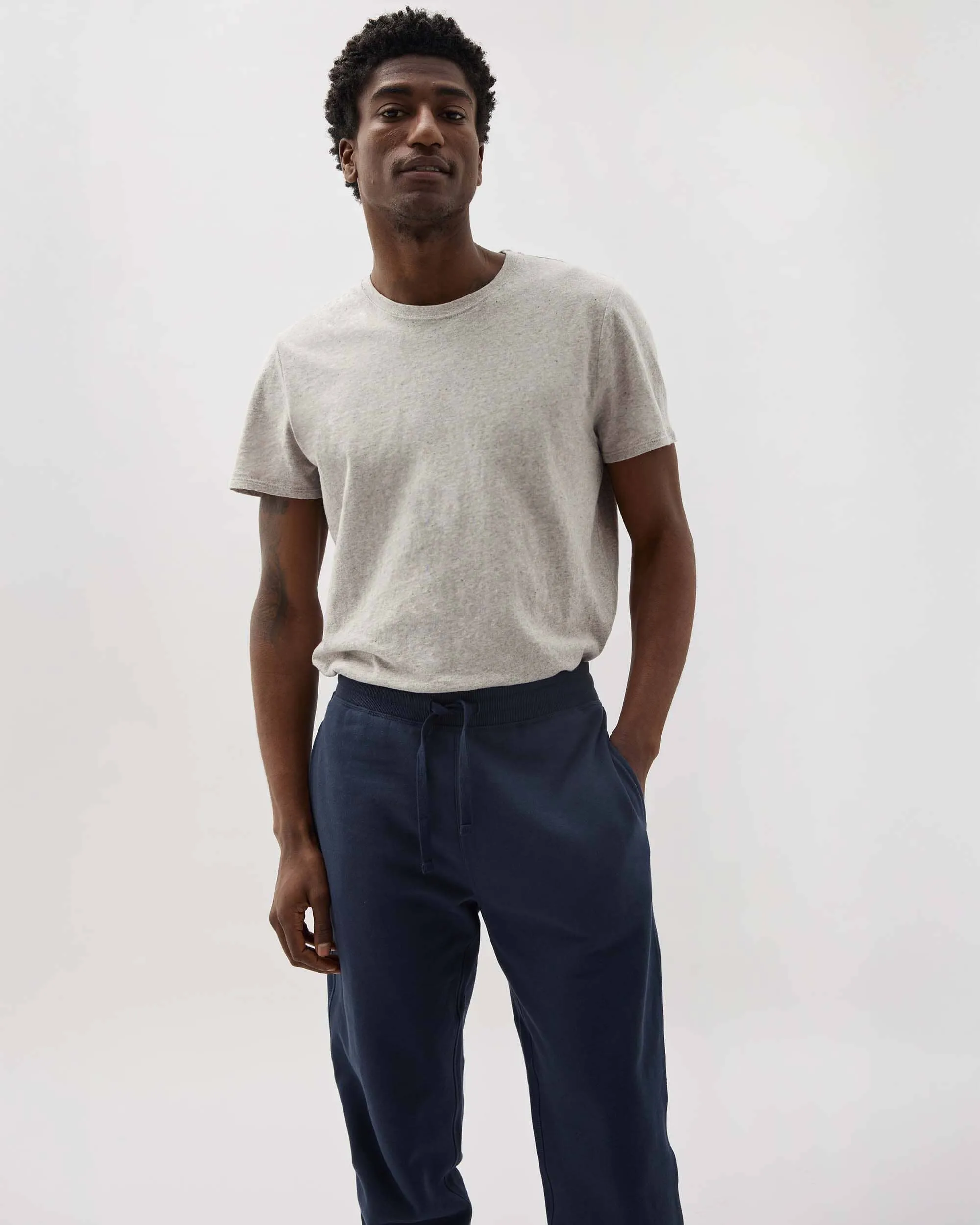 Mens Recycled Fleece Tapered Sweatpant - Recycled Fleece - Blue Nights sold by Andie product image thumbnail 5