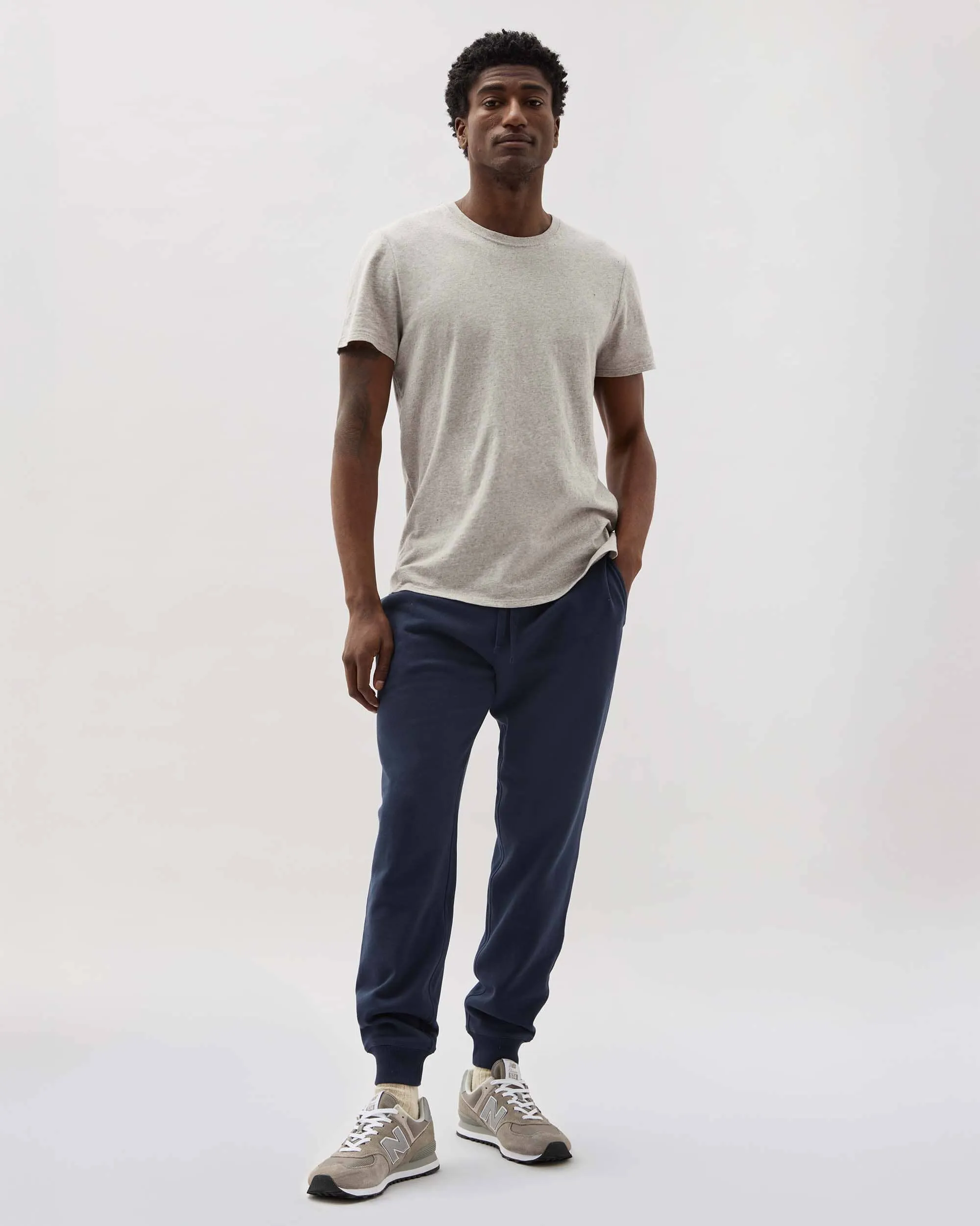 Mens Recycled Fleece Tapered Sweatpant - Recycled Fleece - Blue Nights sold by Andie product image thumbnail 2