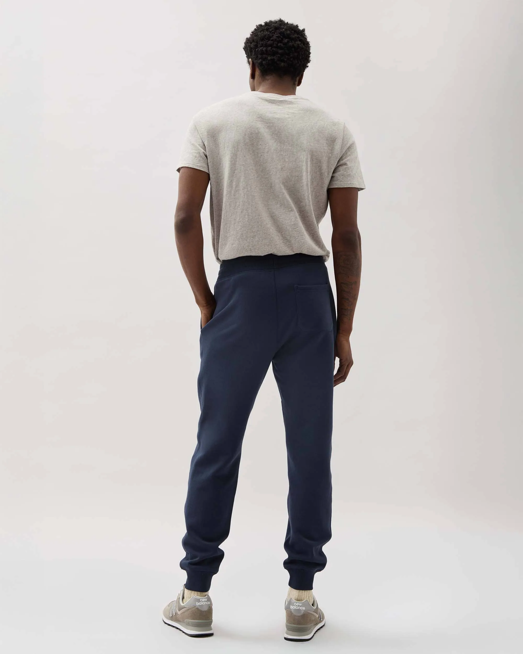 Mens Recycled Fleece Tapered Sweatpant - Recycled Fleece - Blue Nights sold by Andie product image thumbnail 3