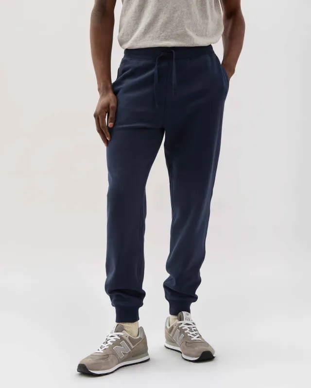 Mens Recycled Fleece Tapered Sweatpant - Recycled Fleece - Blue Nights sold by Andie