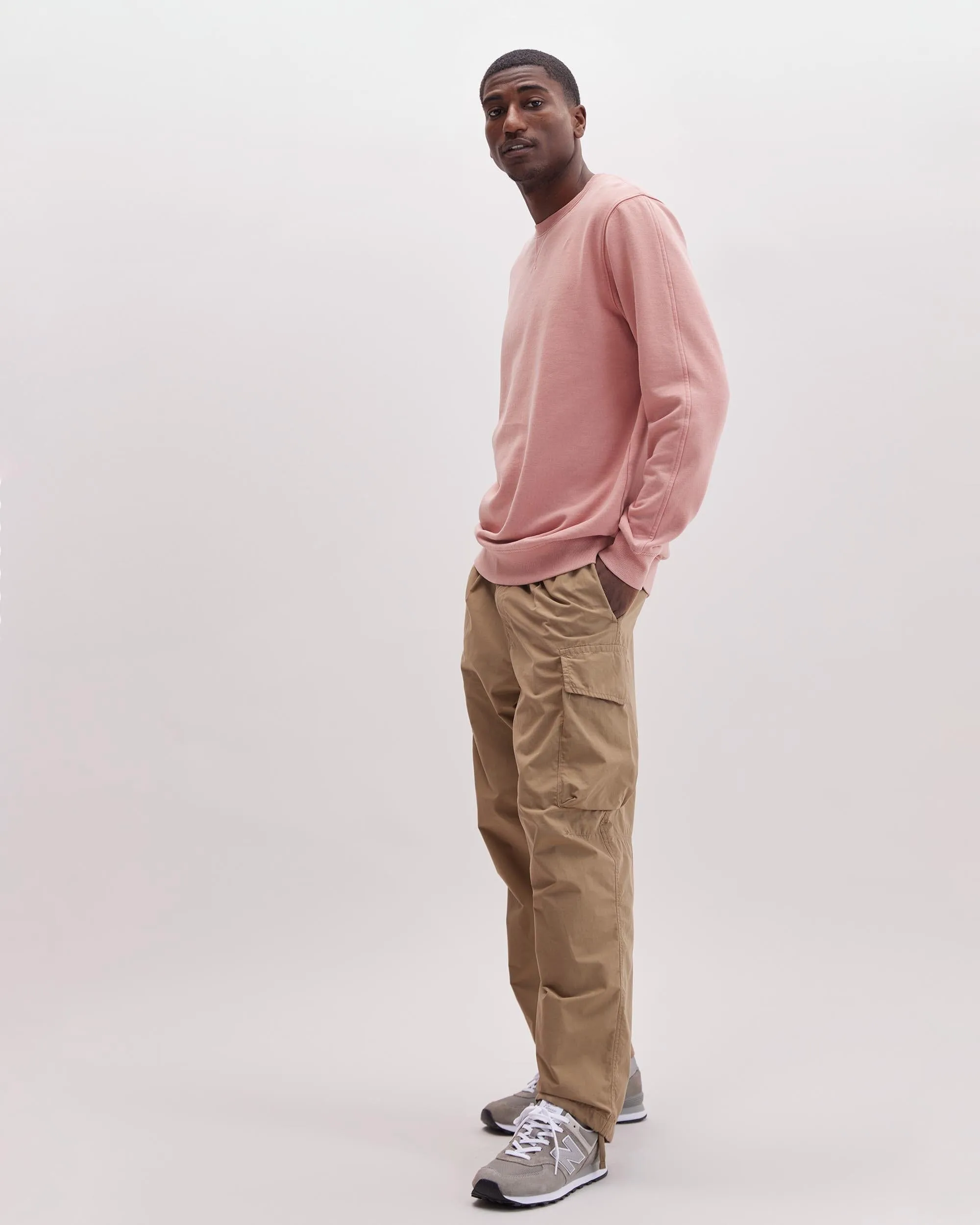 Mens Recycled Fleece Sweatshirt - Recycled Fleece - Mineral Pink Sands sold by Andie product image thumbnail 2