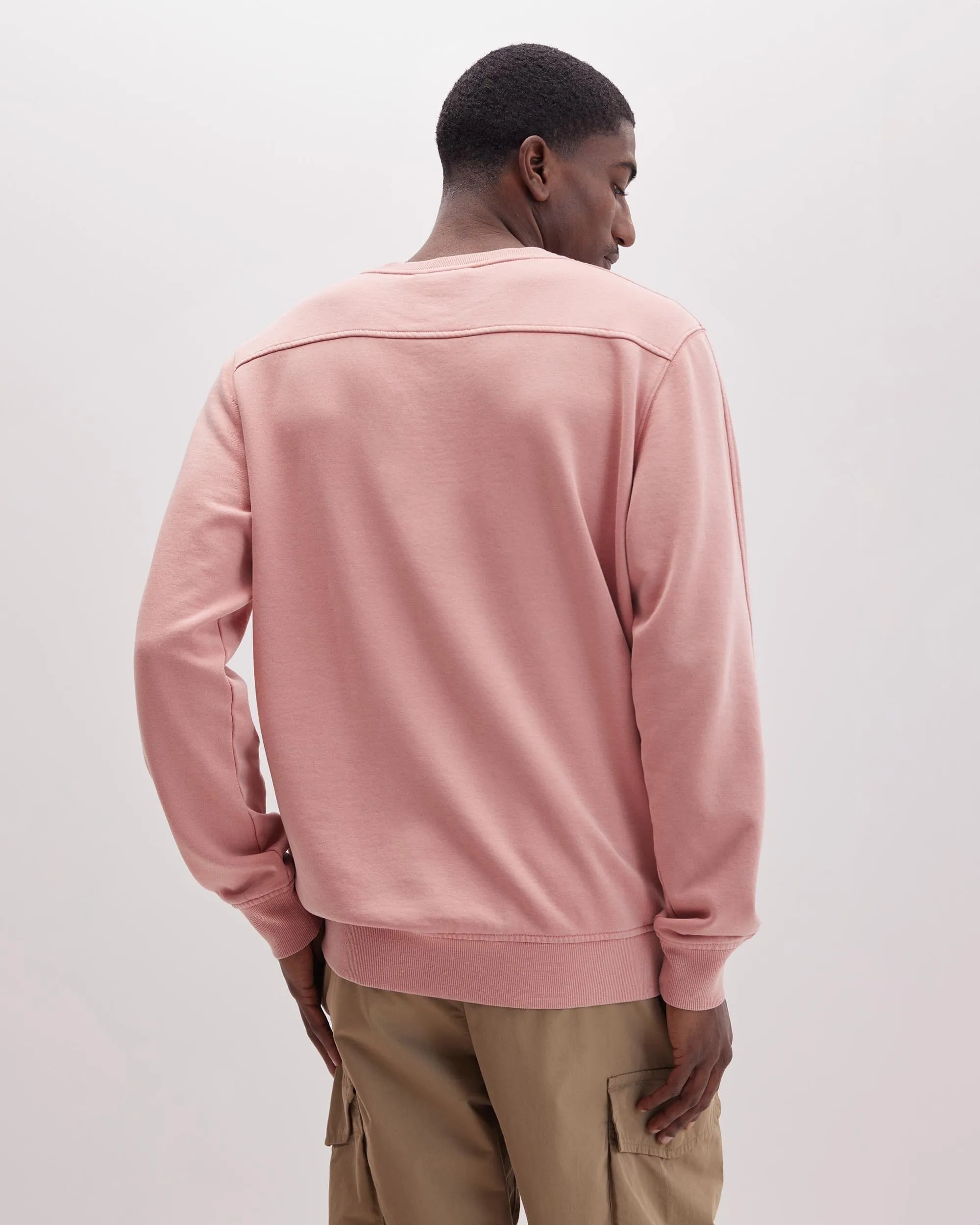 Mens Recycled Fleece Sweatshirt - Recycled Fleece - Mineral Pink Sands sold by Andie product image thumbnail 3