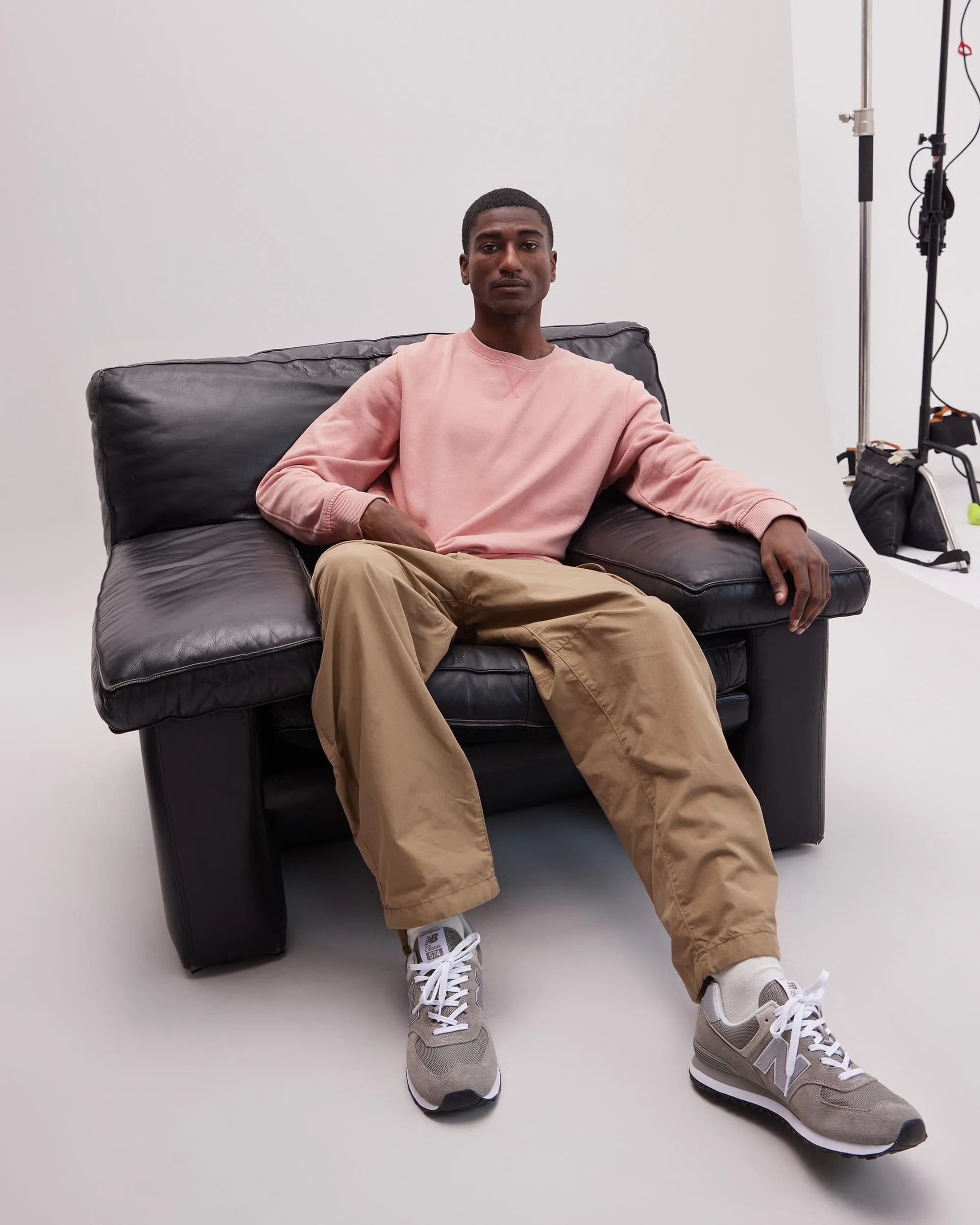 Mens Recycled Fleece Sweatshirt - Recycled Fleece - Mineral Pink Sands sold by Andie product image thumbnail 4