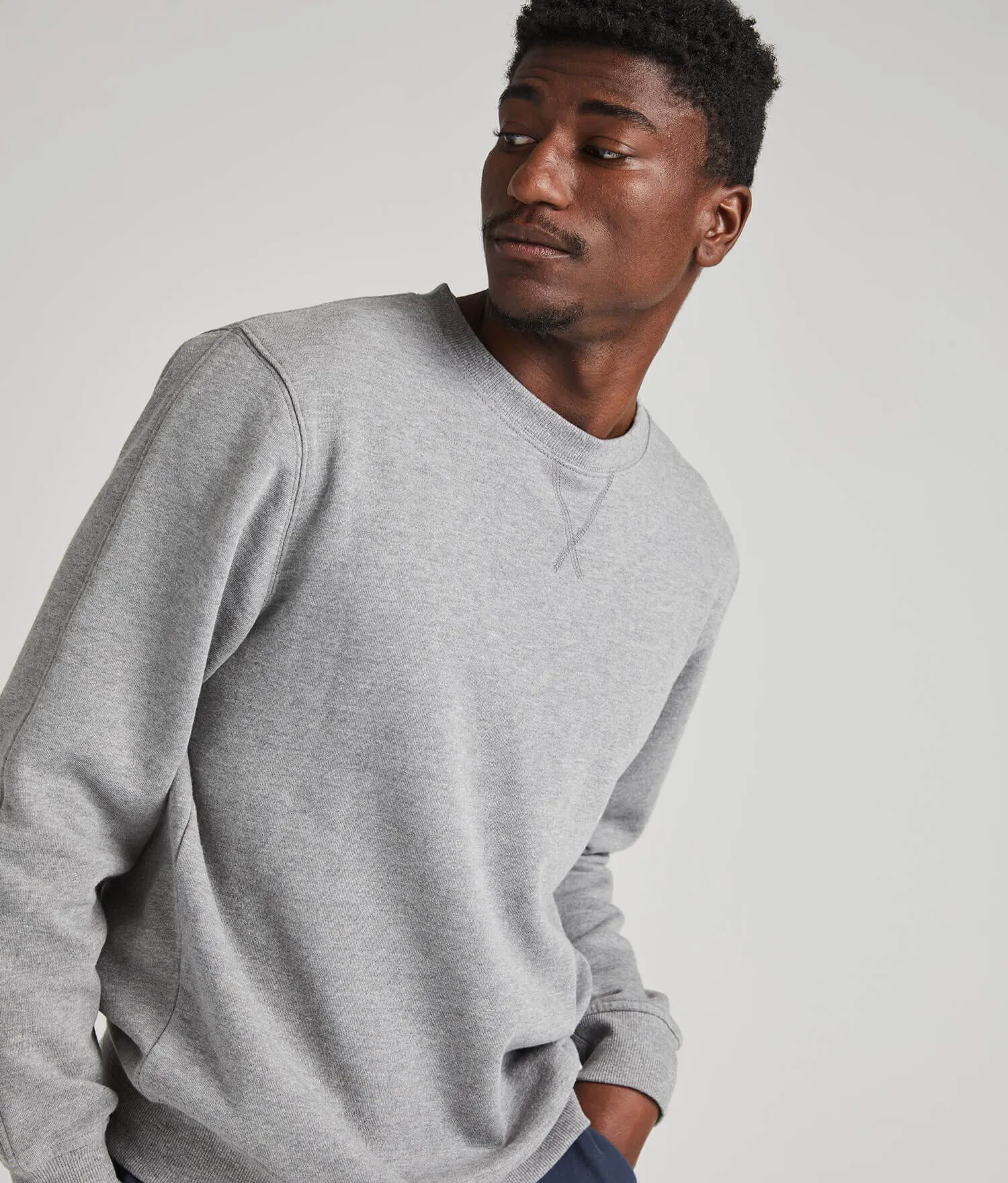 Mens Recycled Fleece Sweatshirt - Recycled Fleece - Heather Grey sold by Andie product image thumbnail 3