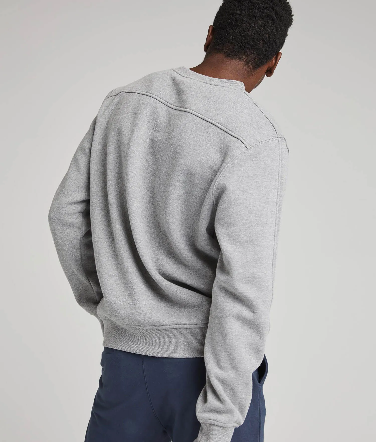 Mens Recycled Fleece Sweatshirt - Recycled Fleece - Heather Grey sold by Andie product image thumbnail 2