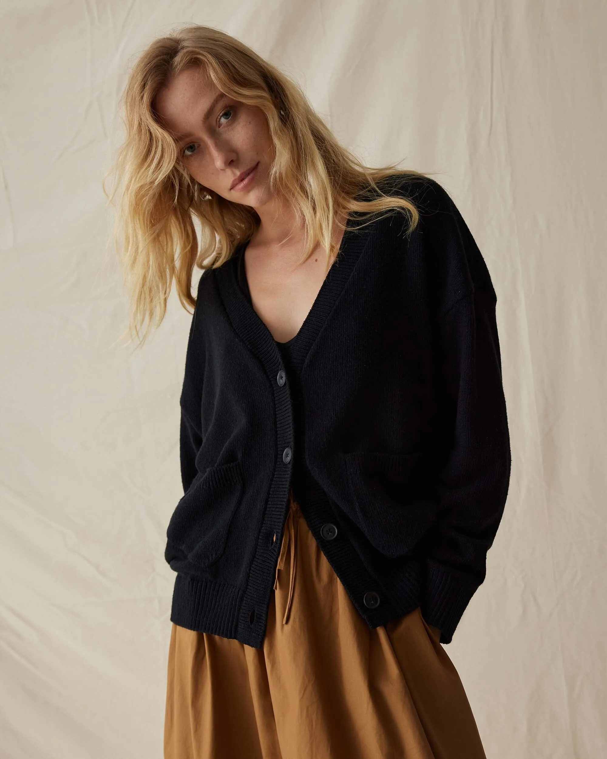 Womens Alexa Lightweight Cardigan - Cotton Sweater Knit - Stretch Limo sold by Andie