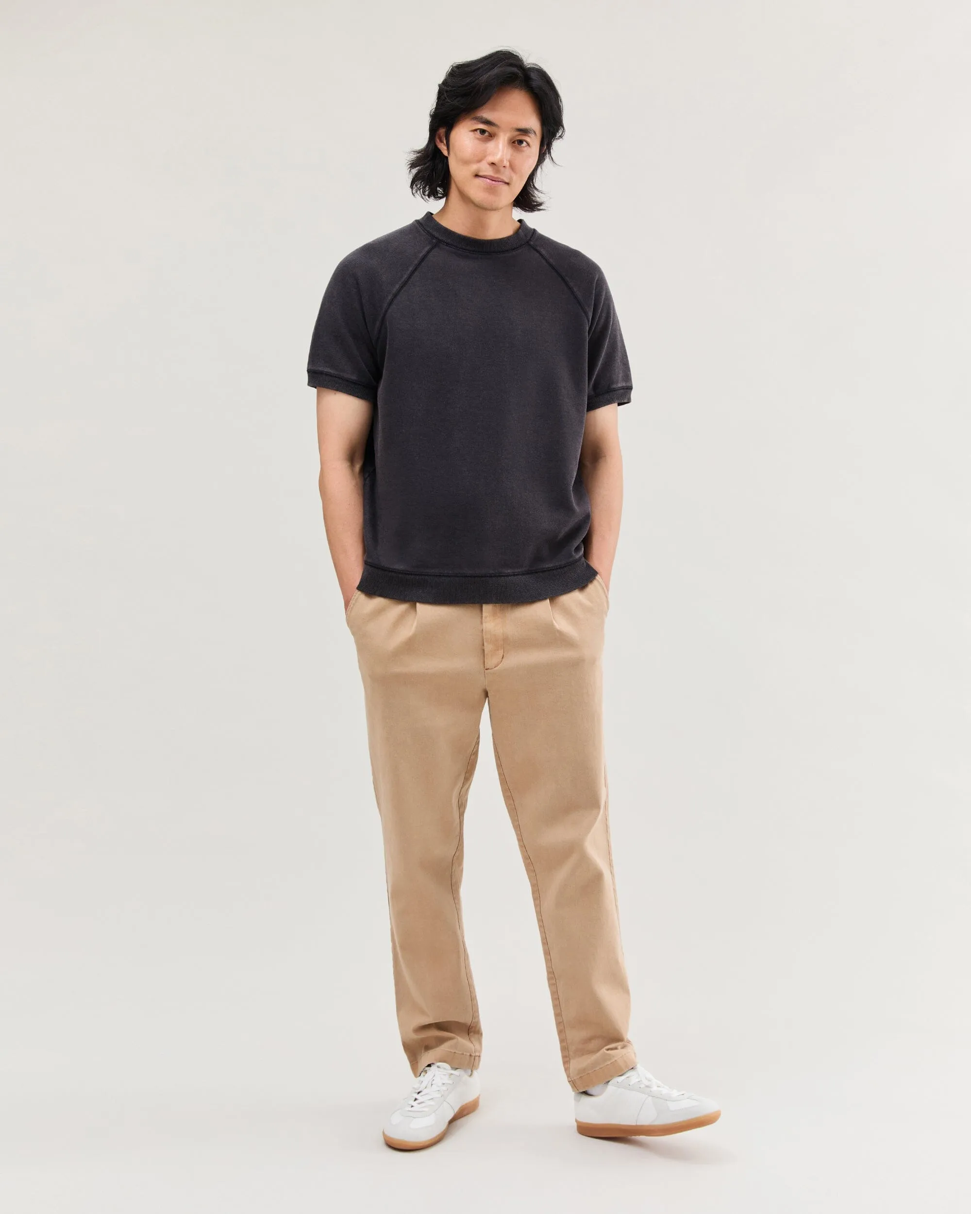 Mens Recycled Fleece Raglan Sweatshirt - Recycled Fleece - Mineral Black sold by Andie product image thumbnail 2