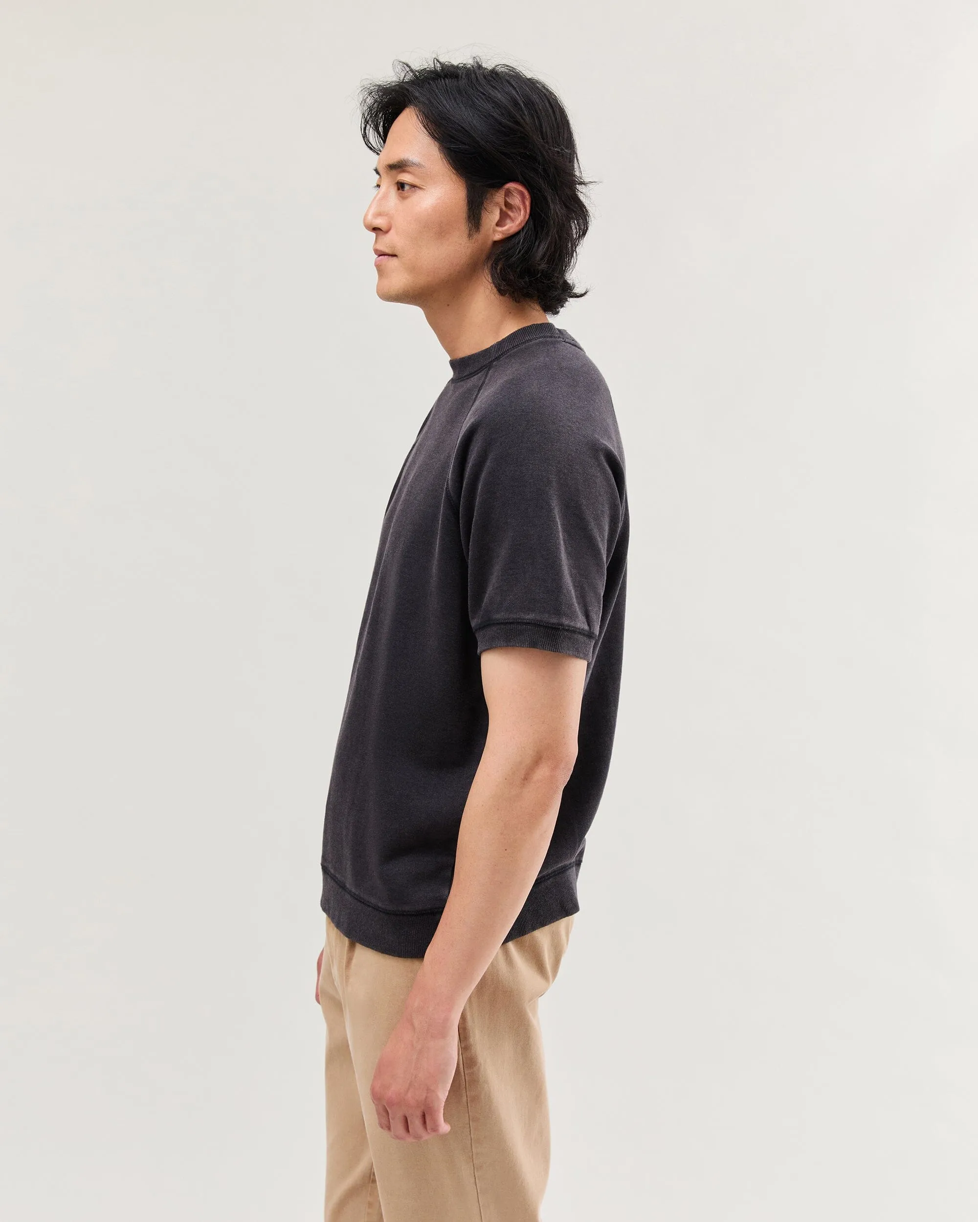 Mens Recycled Fleece Raglan Sweatshirt - Recycled Fleece - Mineral Black sold by Andie product image thumbnail 3