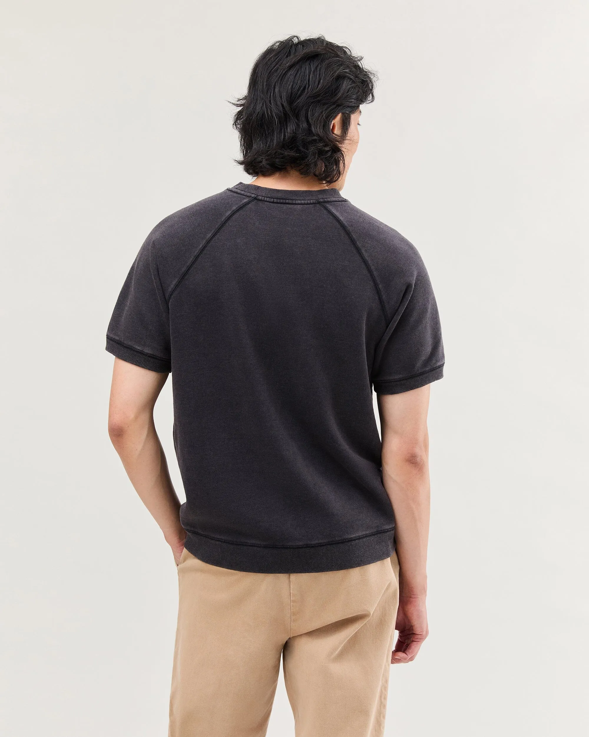 Mens Recycled Fleece Raglan Sweatshirt - Recycled Fleece - Mineral Black sold by Andie product image thumbnail 4