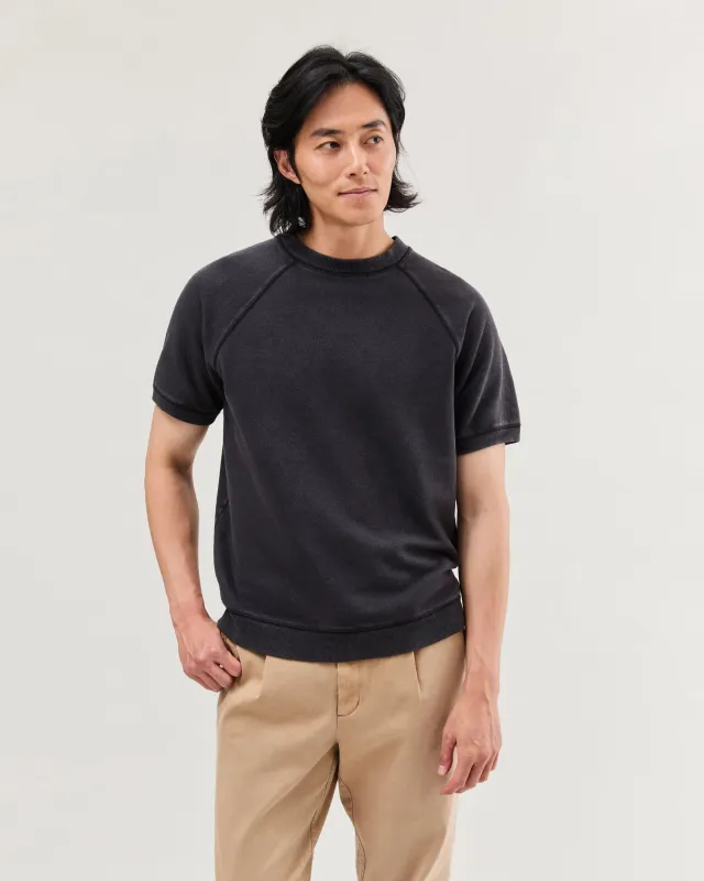 Mens Recycled Fleece Raglan Sweatshirt - Recycled Fleece - Mineral Black sold by Andie