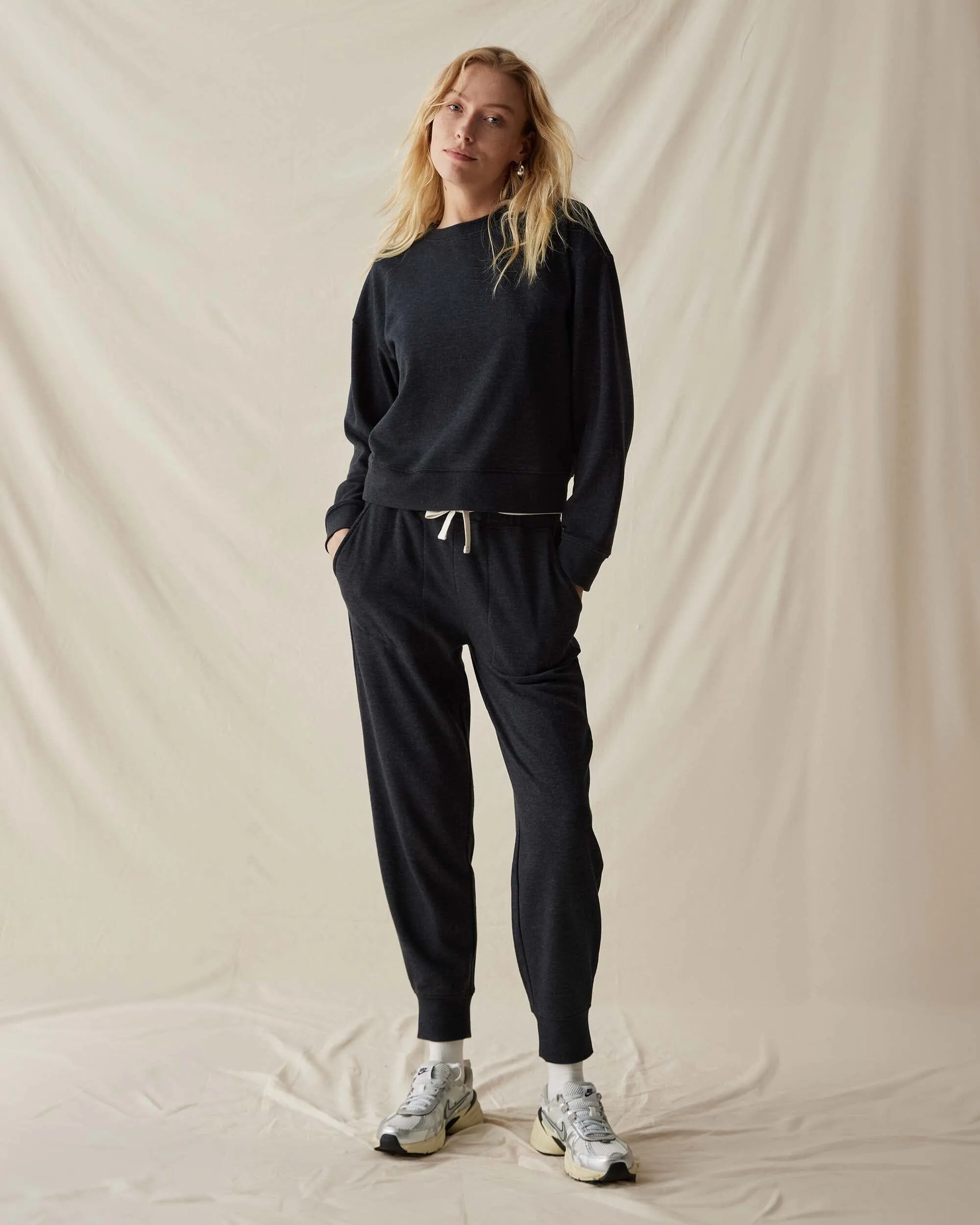 Womens April Lightweight Sweatshirt - French Terry - Black sold by Andie product image thumbnail 5