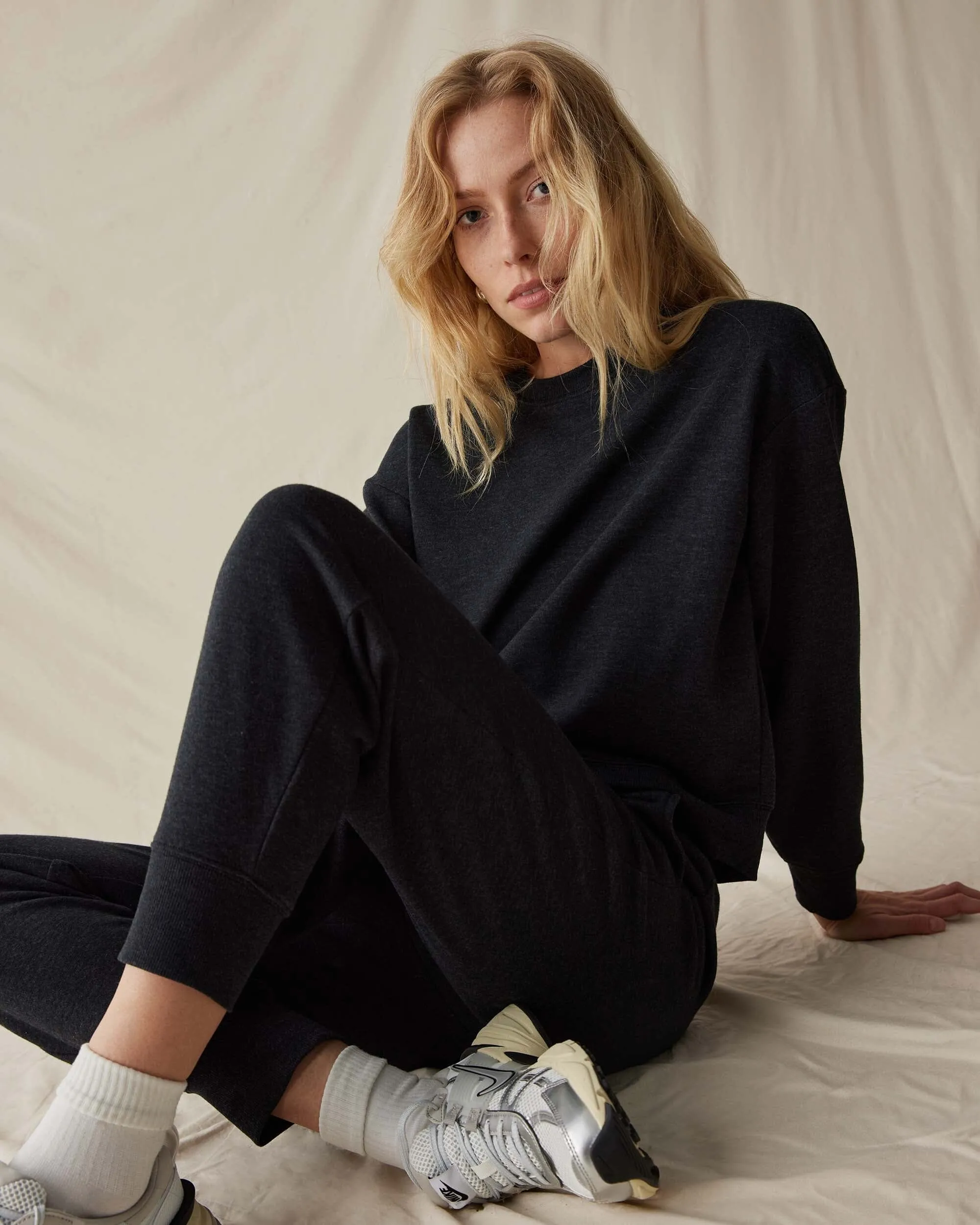 Womens April Lightweight Sweatshirt - French Terry - Black sold by Andie product image thumbnail 2