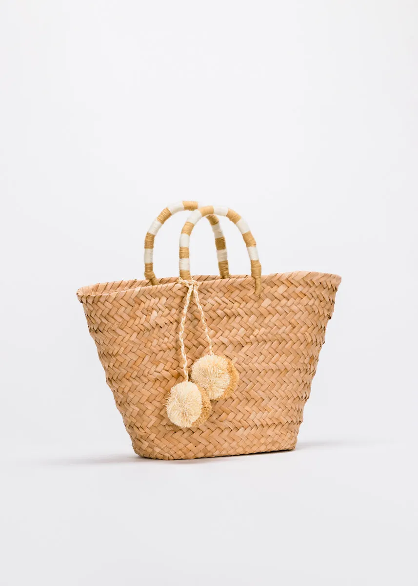 St Tropez Pom Pom Straw Tote sold by Andie product image thumbnail 3