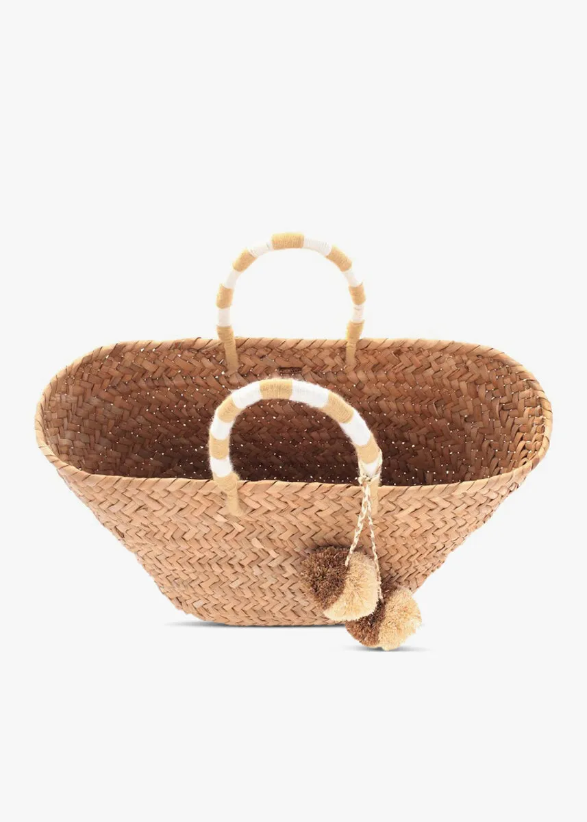 St Tropez Pom Pom Straw Tote sold by Andie product image thumbnail 2