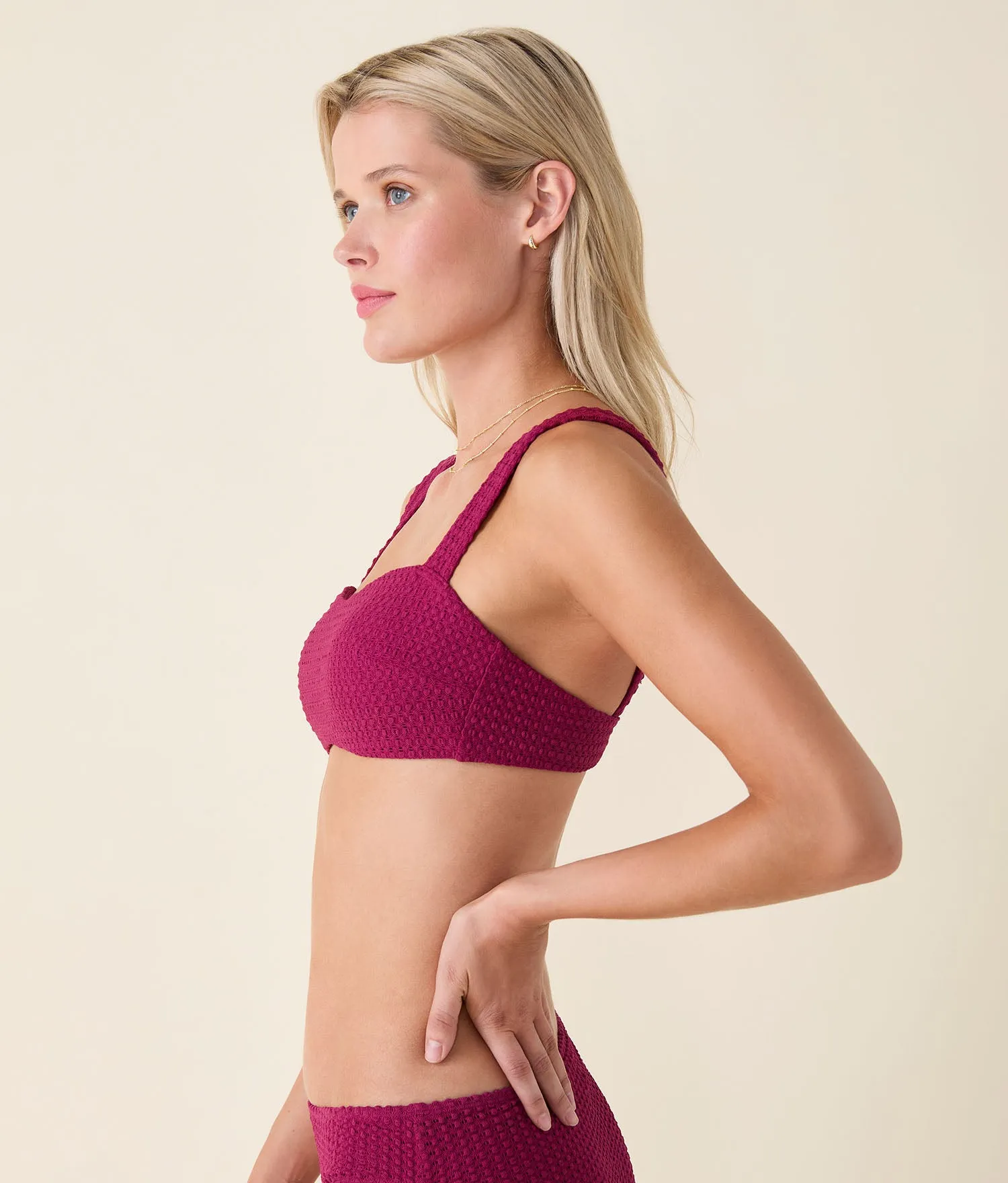 The Kalama Bikini Top - Winter Crochet - Merlot Crochet sold by Andie product image thumbnail 3