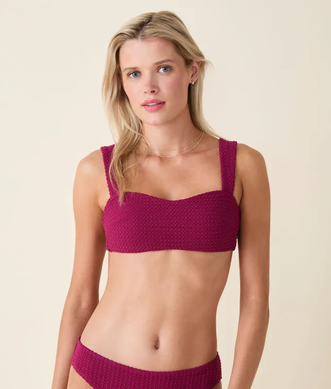The Kalama Bikini Top - Winter Crochet - Merlot Crochet sold by Andie