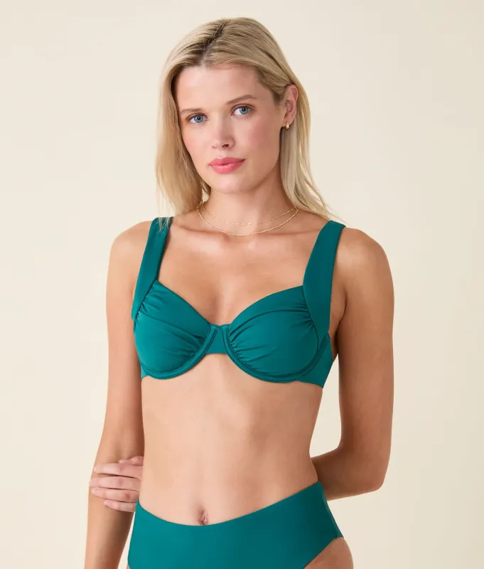 The Somer Bikini Top - Eco Nylon - Caribbean sold by Andie