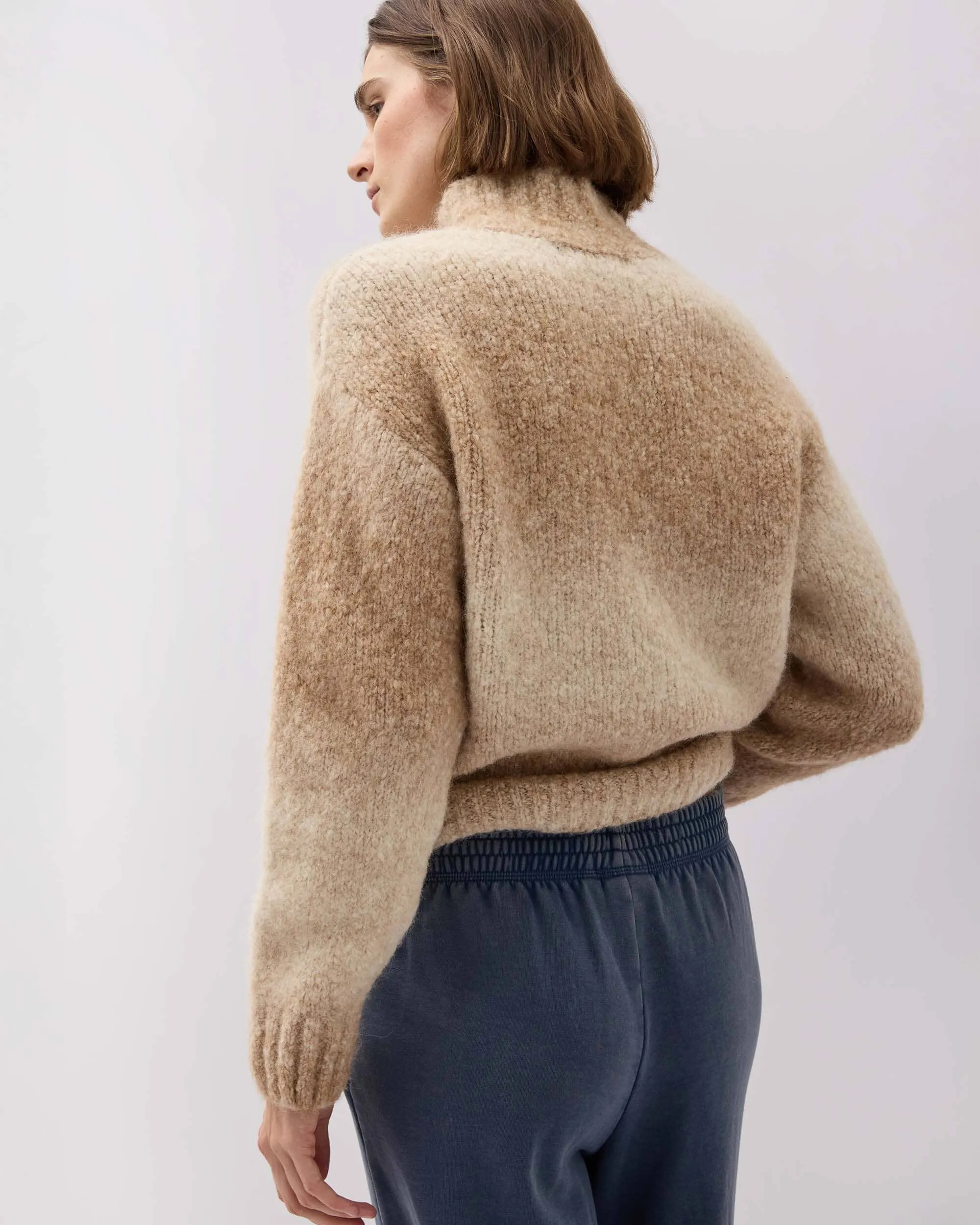 Womens Memory Sweater - Alpaca Sweater Knit - Oatmeal Degrade sold by Andie product image thumbnail 5