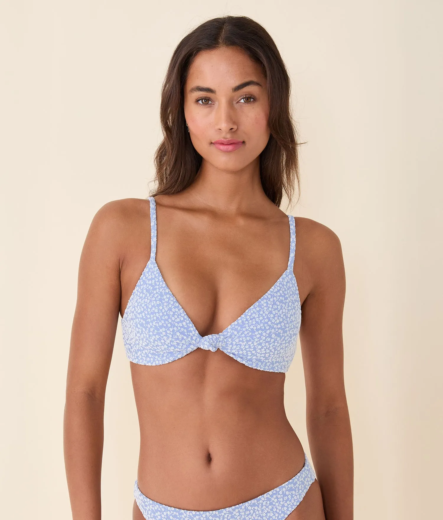 The Santorini Bikini Top - Ditsy Floral - Misty sold by Andie