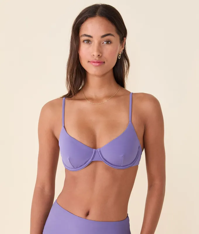 The Bermuda Bikini Top - Eco Nylon - Amethyst sold by Andie