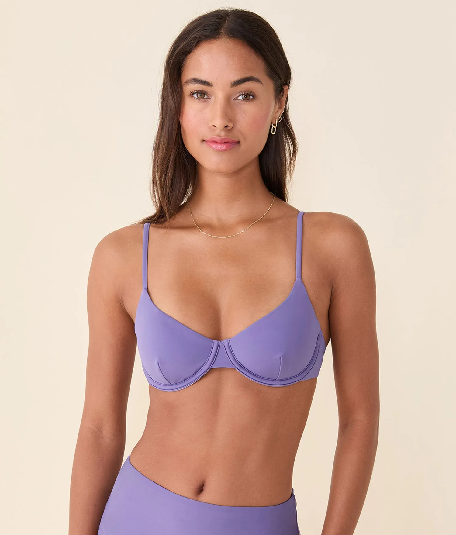 The Bermuda Bikini Top - Eco Nylon - Amethyst sold by Andie