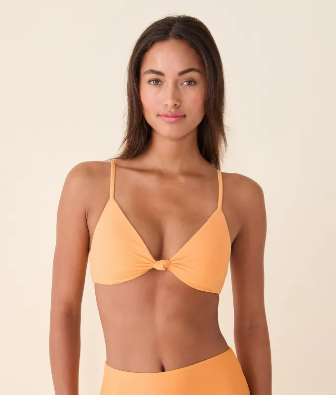 The Santorini Bikini Top - Eco Nylon - Jasper sold by Andie