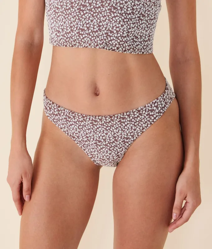 The Signature Bikini Bottom - Ditsy Floral - Nutmeg sold by Andie