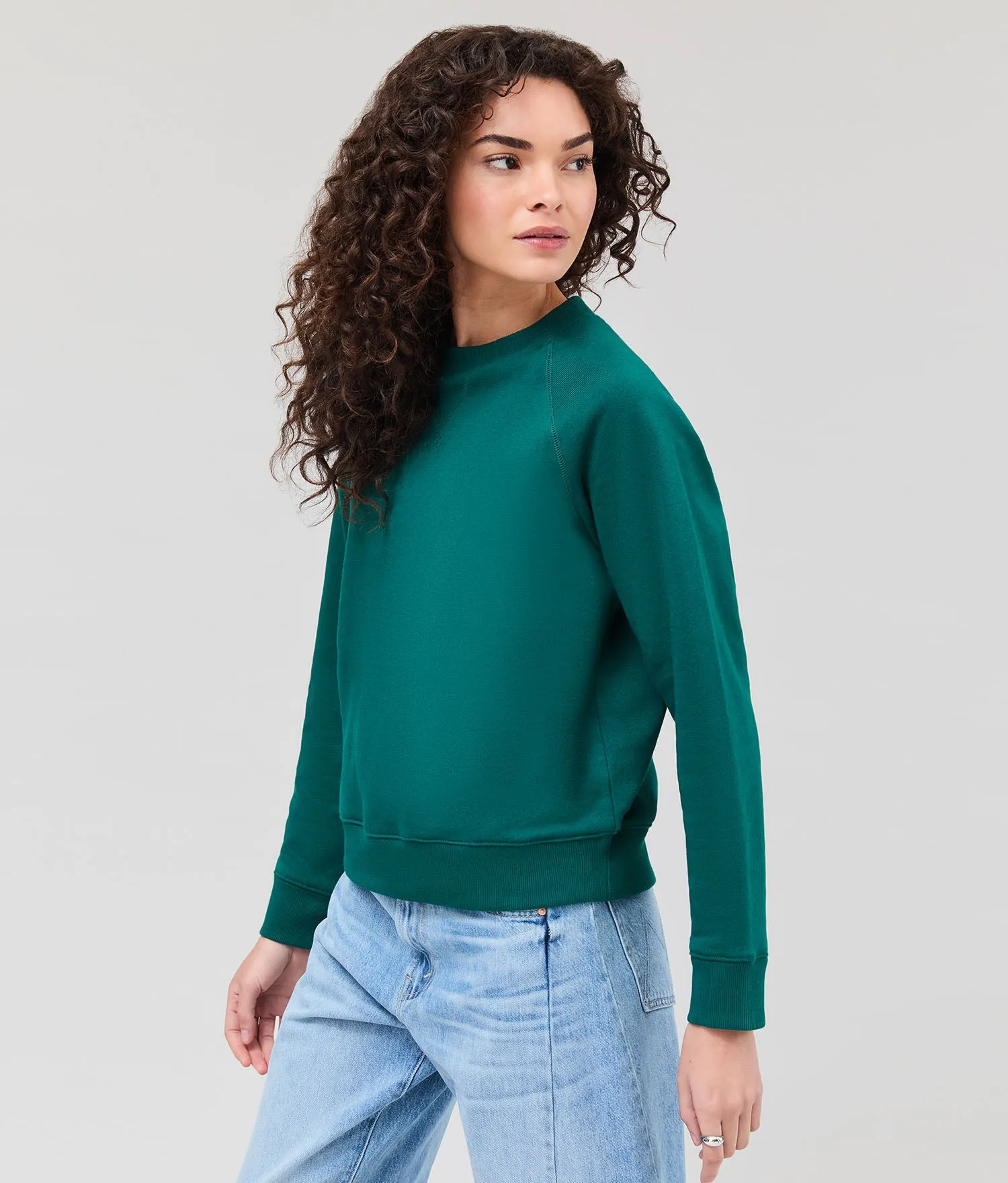 Womens Recycled Fleece Classic Sweatshirt - Recycled Fleece - Rainforest sold by Andie product image thumbnail 3