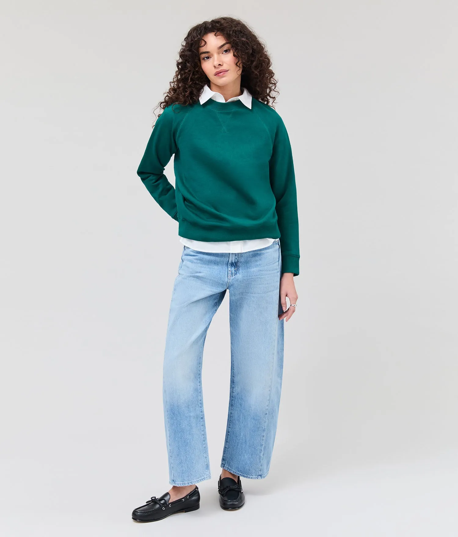 Womens Recycled Fleece Classic Sweatshirt - Recycled Fleece - Rainforest sold by Andie product image thumbnail 2