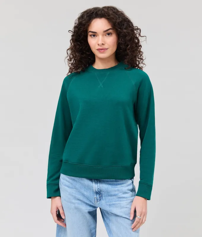 Womens Recycled Fleece Classic Sweatshirt - Recycled Fleece - Rainforest made by Richer Poorer