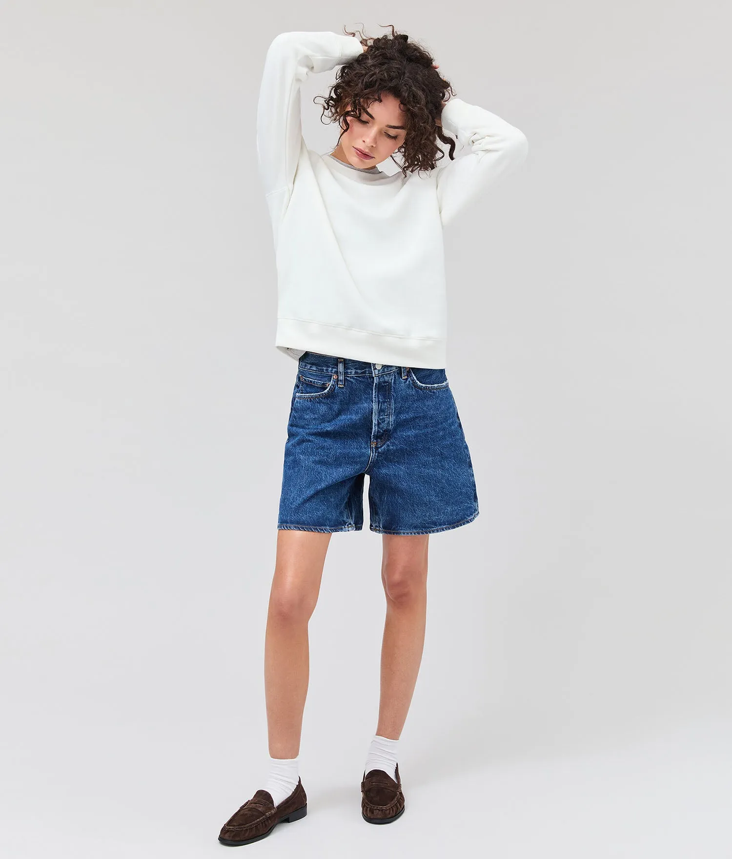 Womens Recycled Fleece Classic Sweatshirt - Recycled Fleece - Coconut Milk sold by Andie product image thumbnail 2