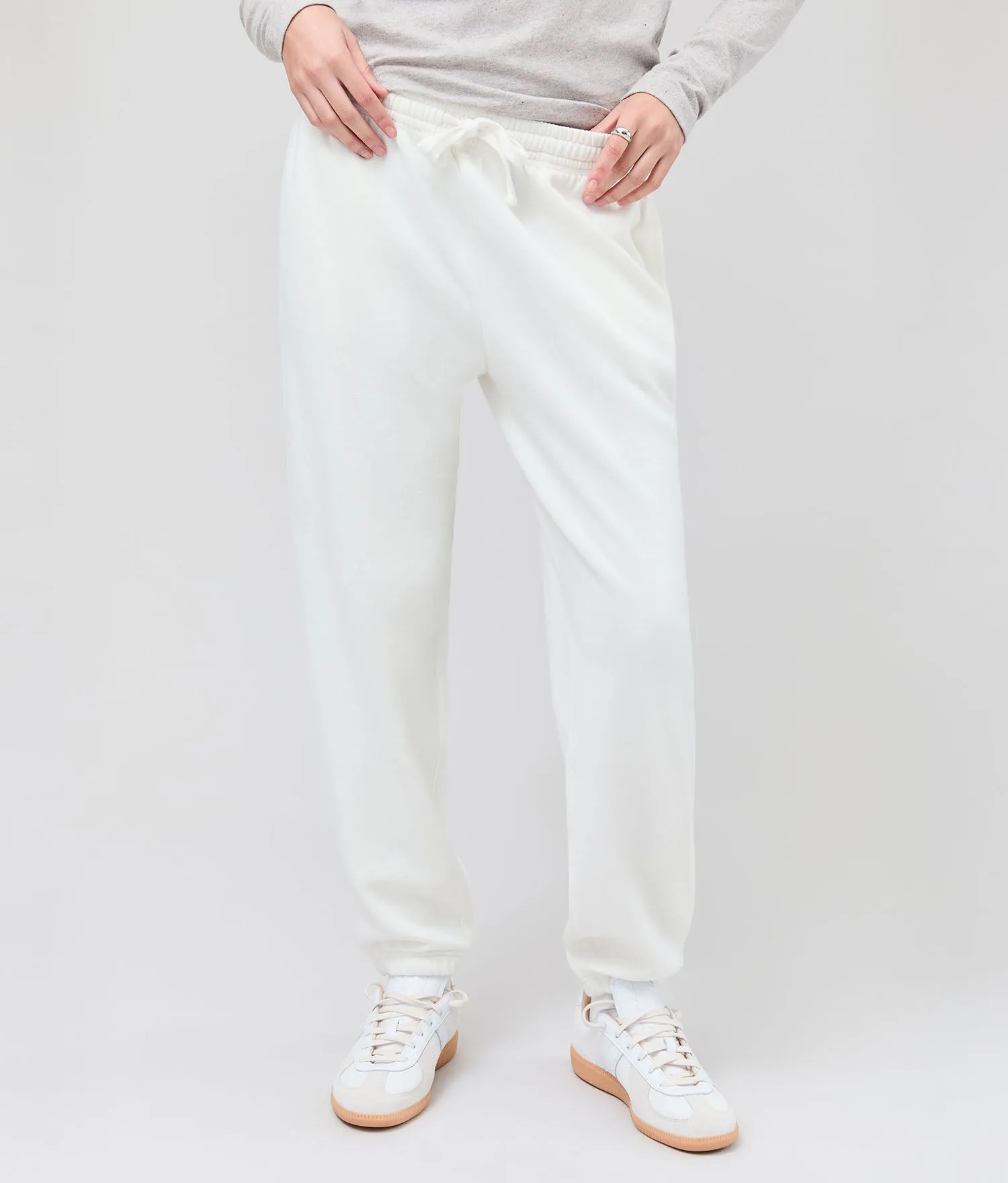 Womens Recycled Fleece Classic Sweatpant - Recycled Fleece - Coconut Milk sold by Andie