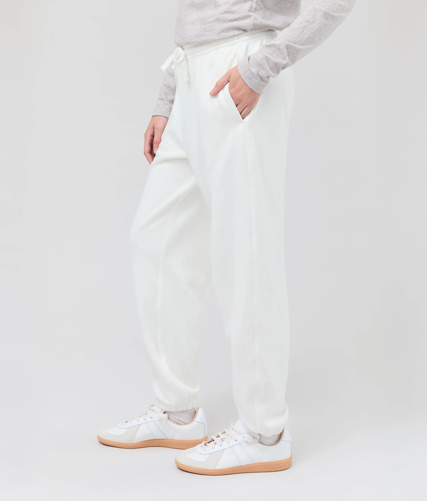 Womens Recycled Fleece Classic Sweatpant - Recycled Fleece - Coconut Milk sold by Andie product image thumbnail 3