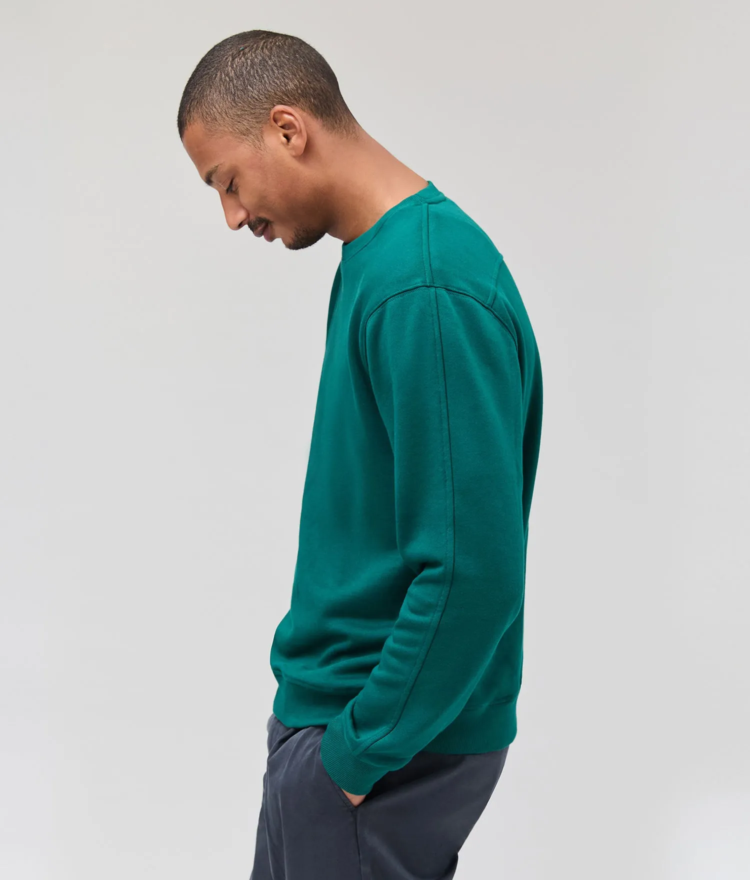 Mens Recycled Fleece Sweatshirt - Recycled Fleece - Rainforest sold by Andie product image thumbnail 3