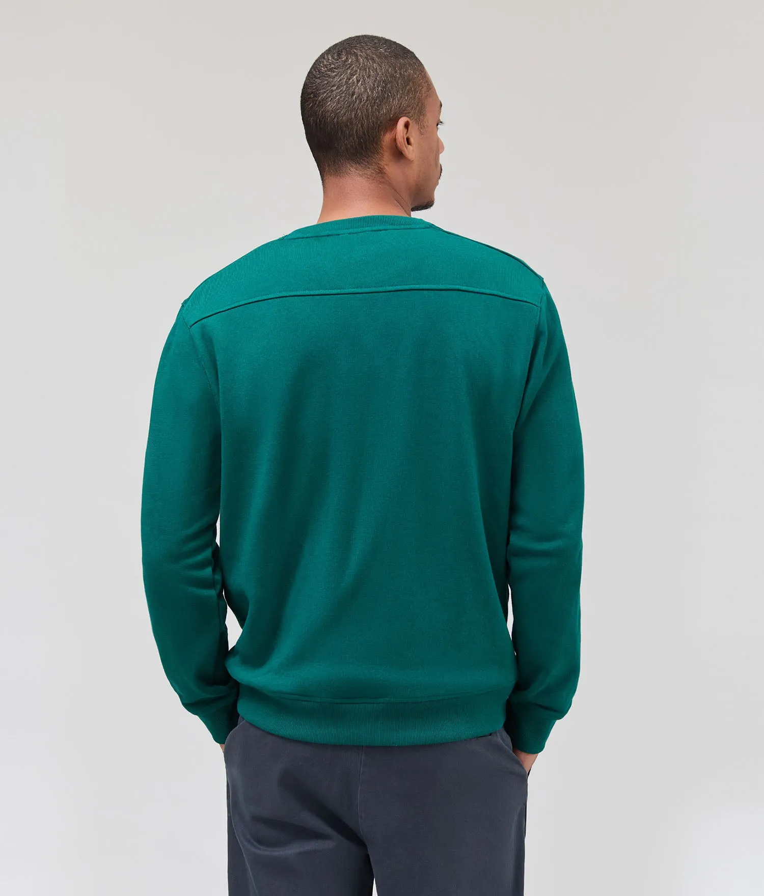 Mens Recycled Fleece Sweatshirt - Recycled Fleece - Rainforest sold by Andie product image thumbnail 4