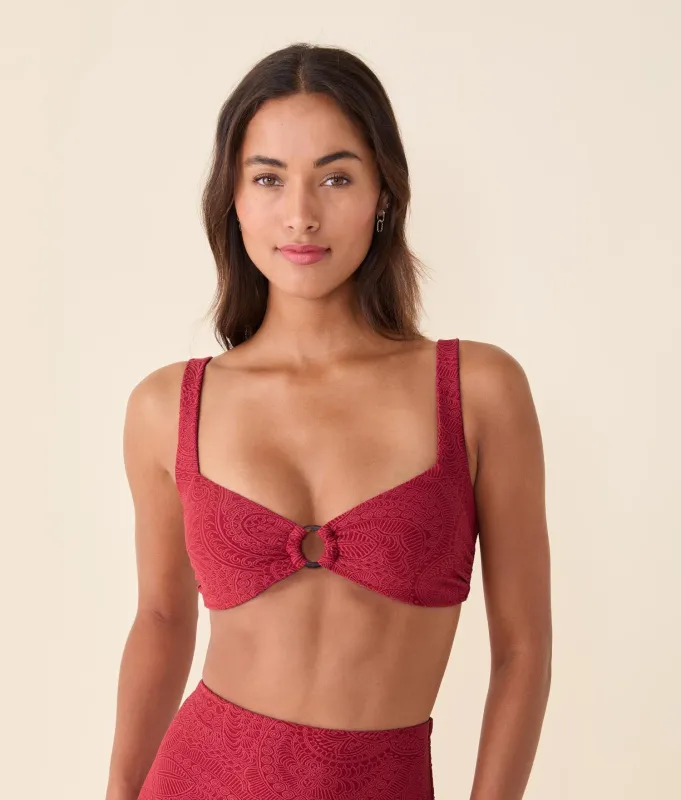 The Lori Bikini Top - Paisley - Paprika sold by Andie