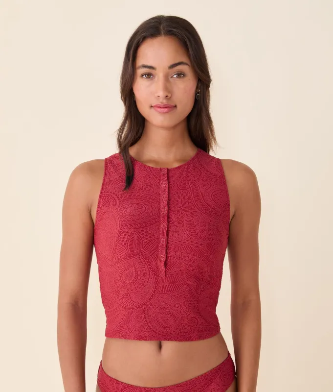 The Malibu Tank Top - Paisley - Paprika sold by Andie