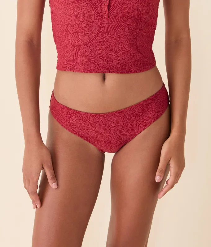 The Classic Bikini Bottom - Paisley - Paprika sold by Andie